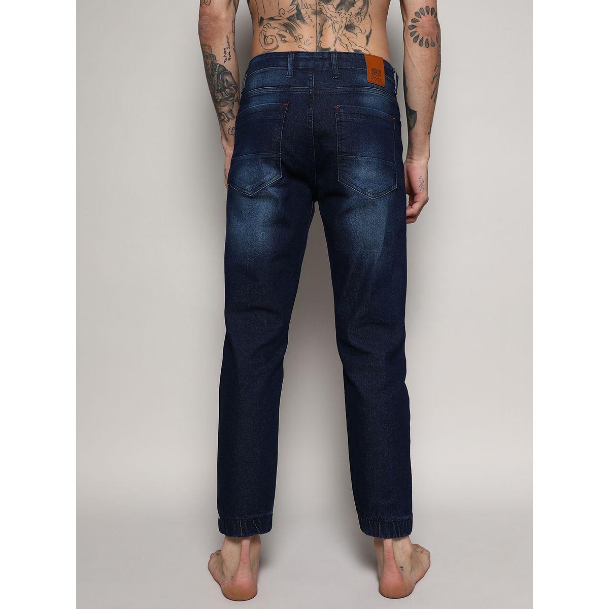 Campus Sutra X Styli  Cinched Hem Jeans with Pockets-men-clothing-bottoms-jeans-image-2