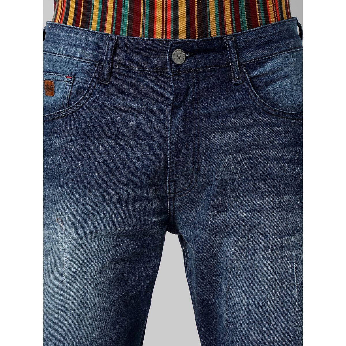 Campus Sutra X Styli  Light Distressed Denim Shorts with Pockets-men-clothing-bottoms-shorts-image-3