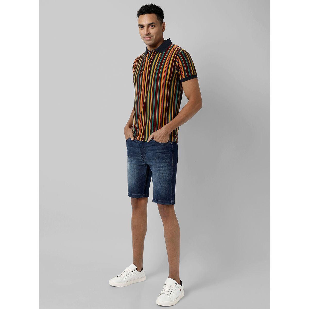Campus Sutra X Styli  Light Distressed Denim Shorts with Pockets-men-clothing-bottoms-shorts-image-4