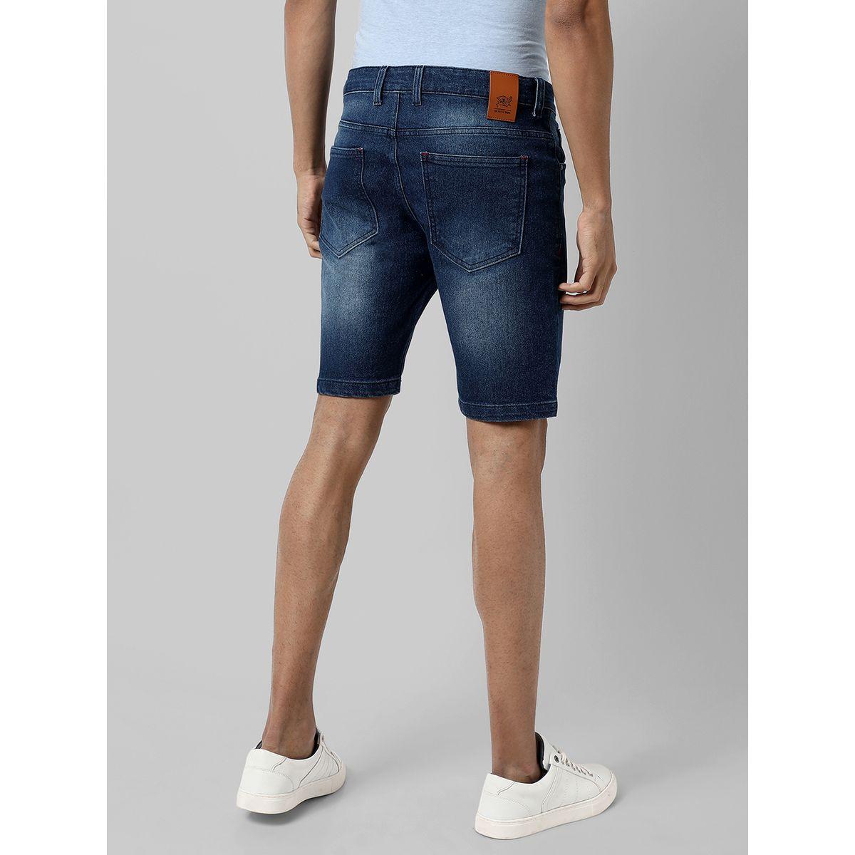 Campus Sutra X Styli  Light Distressed Denim Shorts with Pockets-men-clothing-bottoms-shorts-image-2