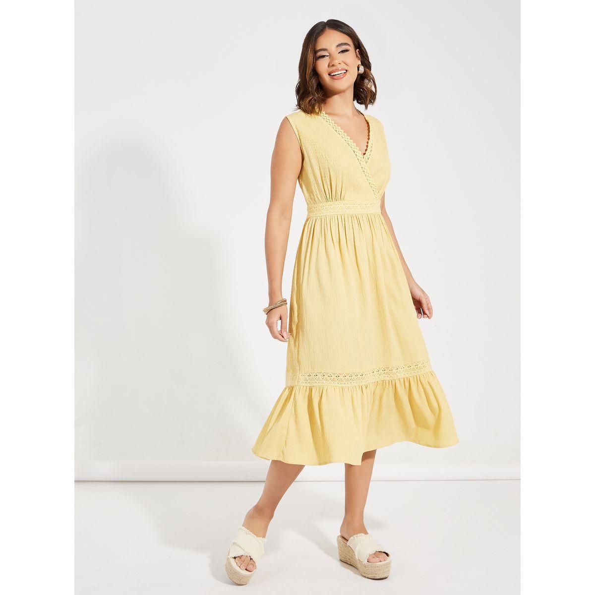 Styli Lace Insert Textured Midi Dress-women-clothing-dresses-image-5