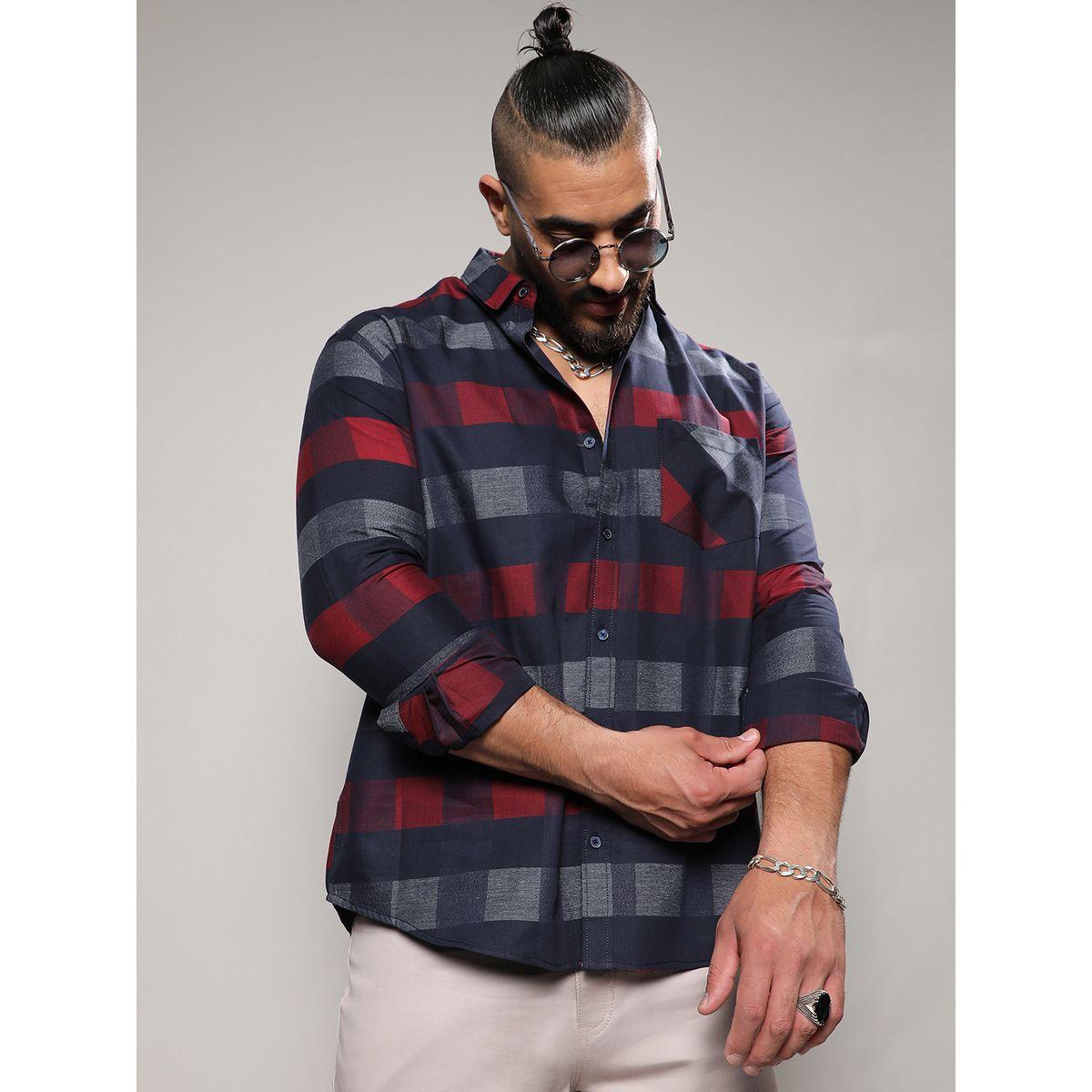 Instafab Plus X Styli  Club Check Regular Fit Shirt-men-clothing-tshirtsandpolos-tshirts-image-1