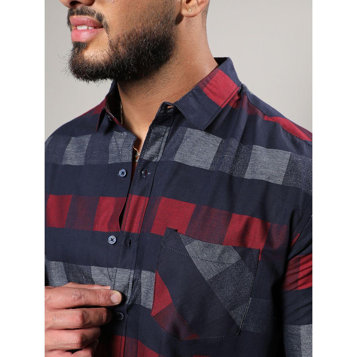 Instafab Plus X Styli  Club Check Regular Fit Shirt-men-clothing-tshirtsandpolos-tshirts-image-2