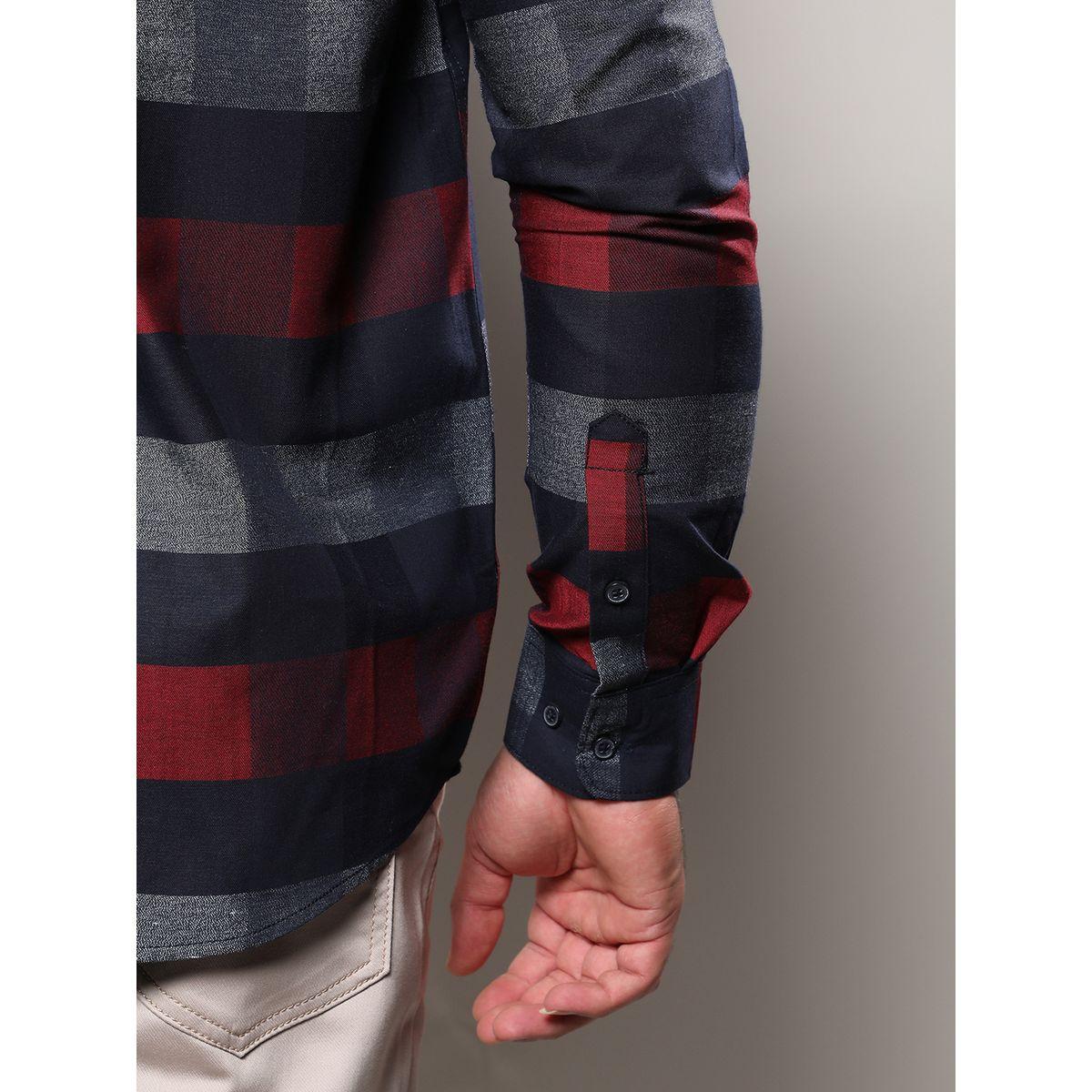 Instafab Plus X Styli  Club Check Regular Fit Shirt-men-clothing-tshirtsandpolos-tshirts-image-3