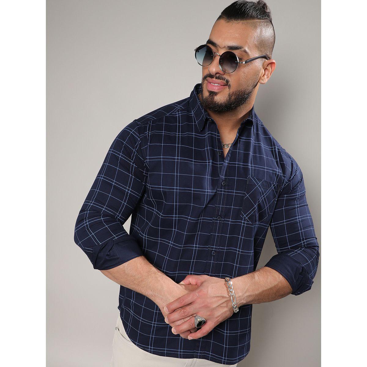 Instafab Plus X Styli  Graph Checked Slim Fit Shirt-men-clothing-tshirtsandpolos-tshirts-image-1