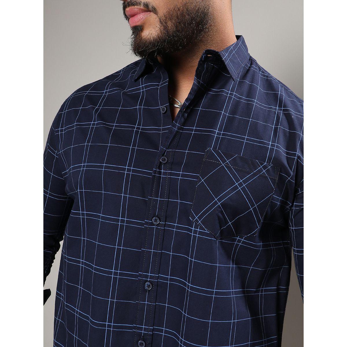 Instafab Plus X Styli  Graph Checked Slim Fit Shirt-men-clothing-tshirtsandpolos-tshirts-image-2