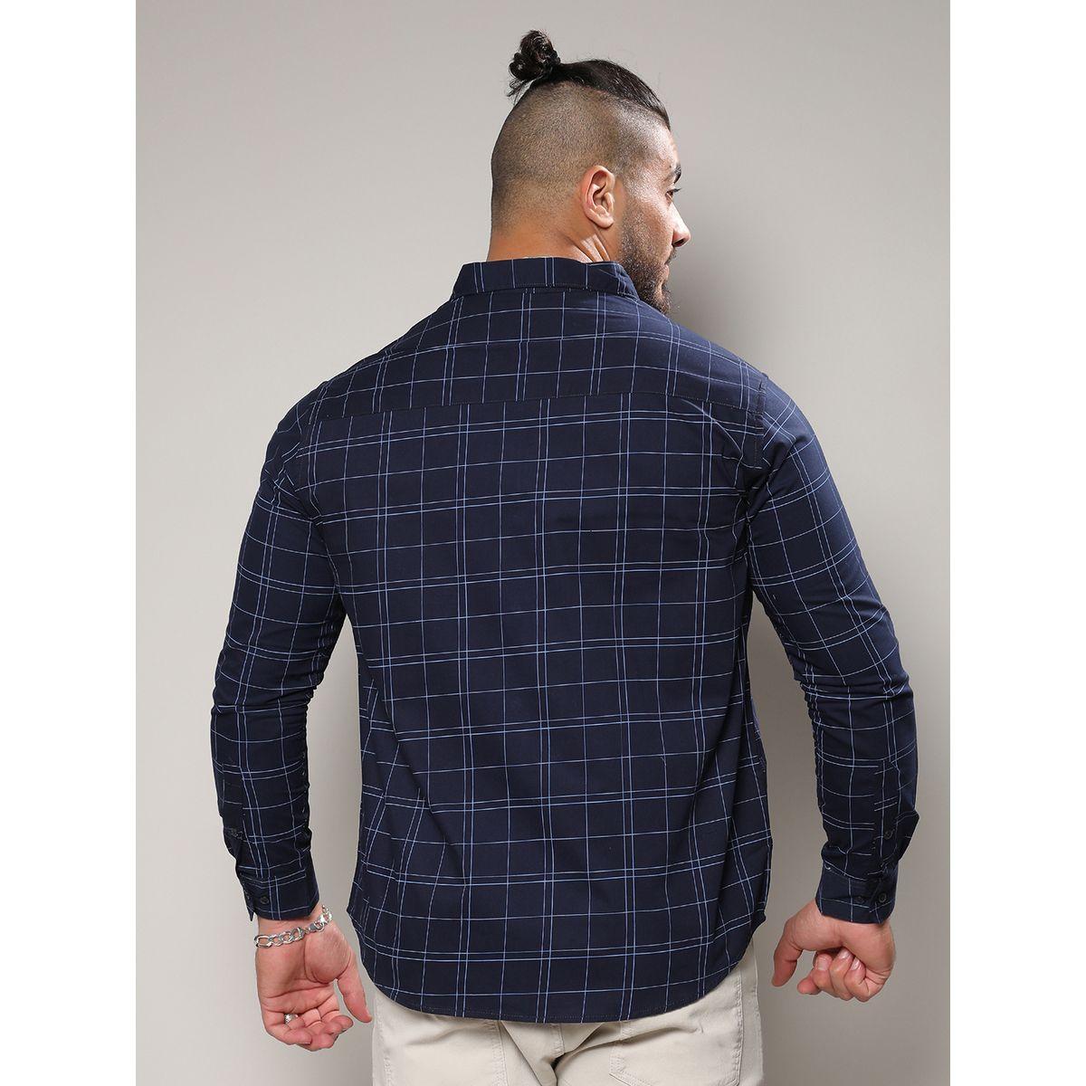 Instafab Plus X Styli  Graph Checked Slim Fit Shirt-men-clothing-tshirtsandpolos-tshirts-image-3