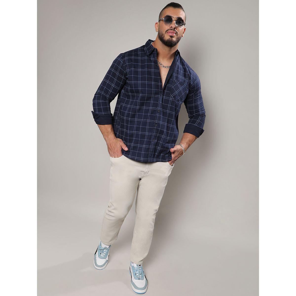 Instafab Plus X Styli  Graph Checked Slim Fit Shirt-men-clothing-tshirtsandpolos-tshirts-image-4