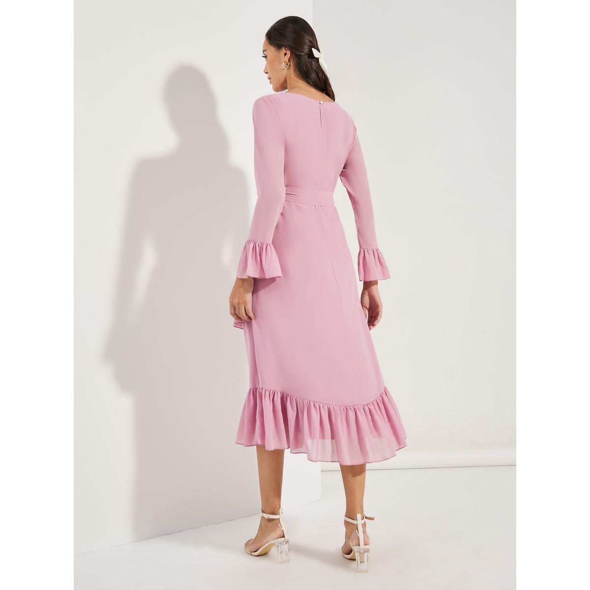 Styli Asymmetric Overlay Ruffled Midi Dress-women-clothing-dresses-image-4