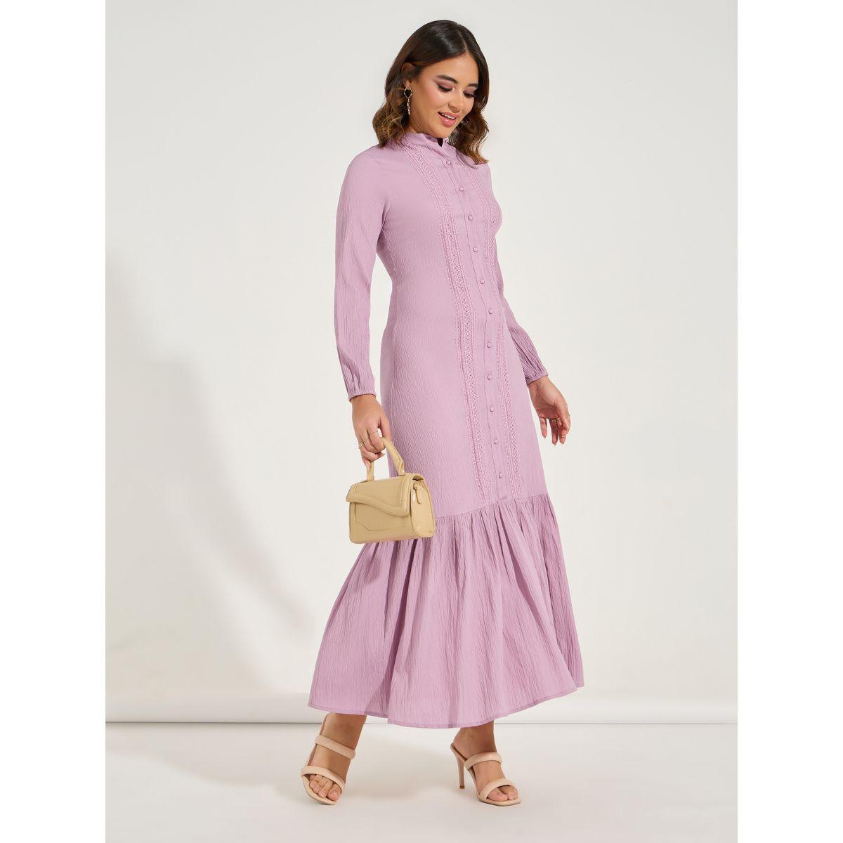 فستان طويل بتفاصيل دانتيل مع ازرار غلق-women-clothing-dresses-image-3