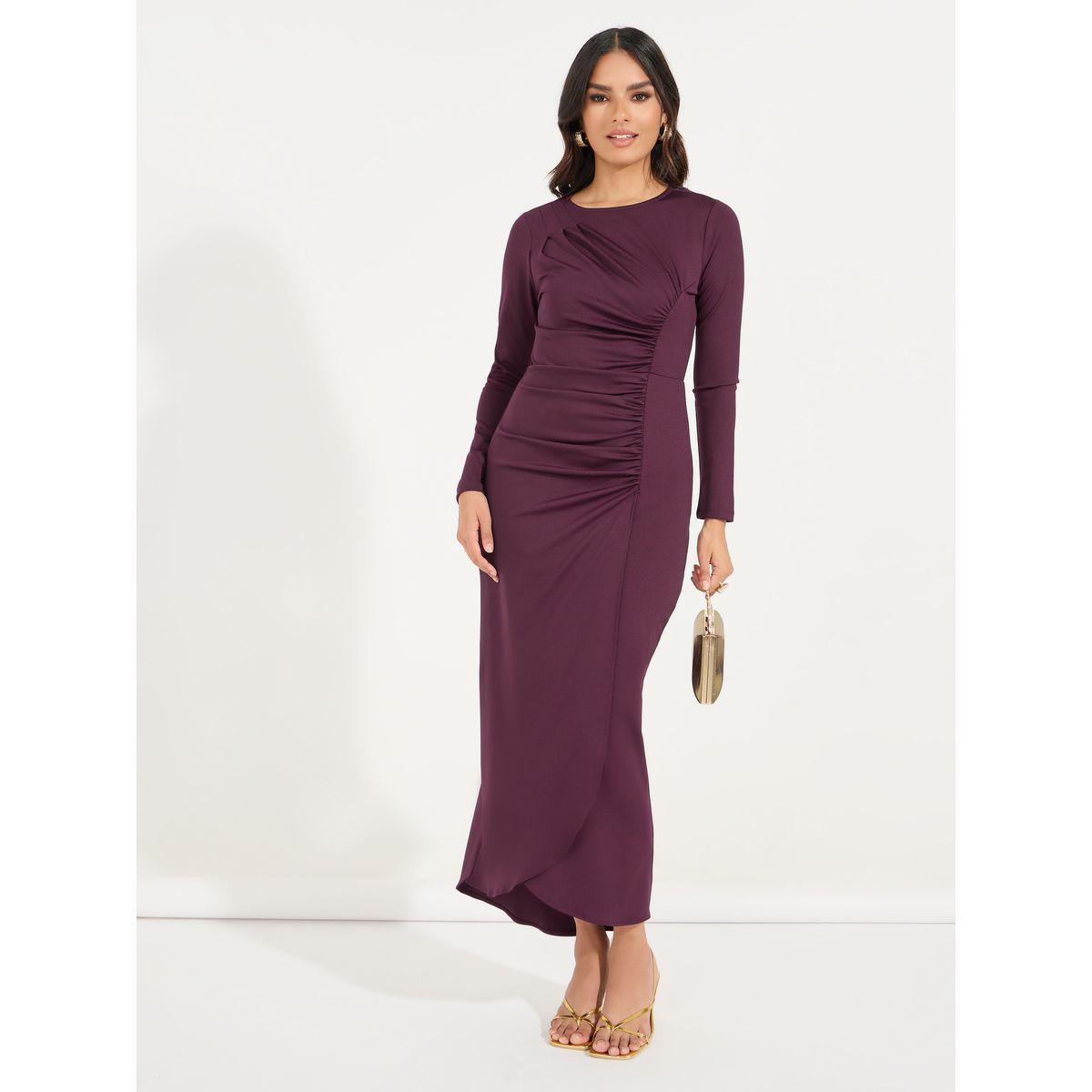 Styli Elevate Gathered Detail Sheath Maxi Dress-women-clothing-dresses-image-4