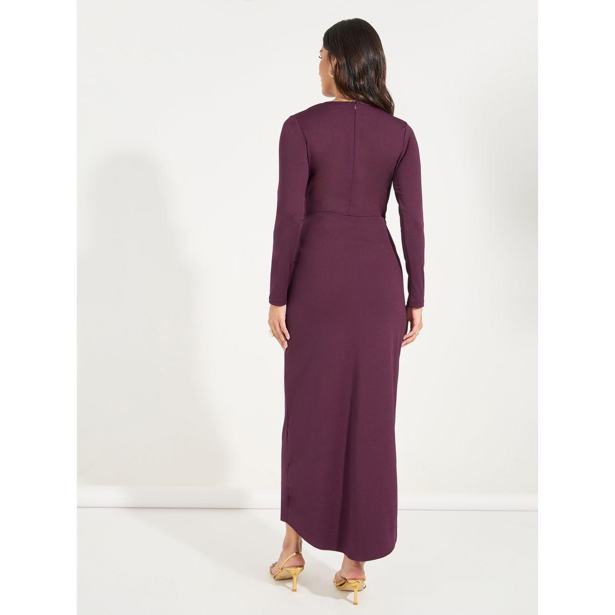 Styli Elevate Gathered Detail Sheath Maxi Dress-women-clothing-dresses-image-6