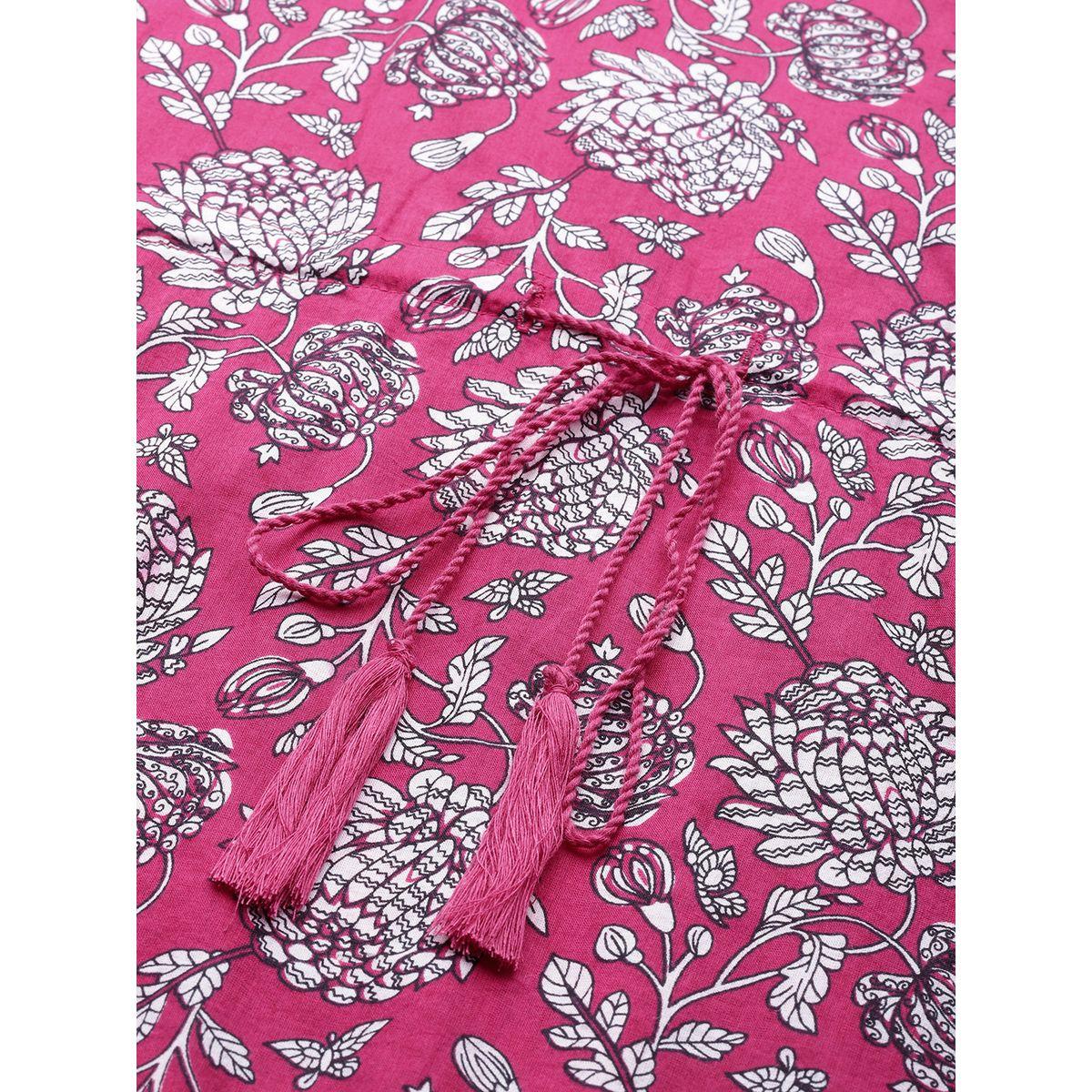 فستان طويل مطبع بزهور مع اربطة ساسافراس × ستايلي-women-clothing-dresses-image-5