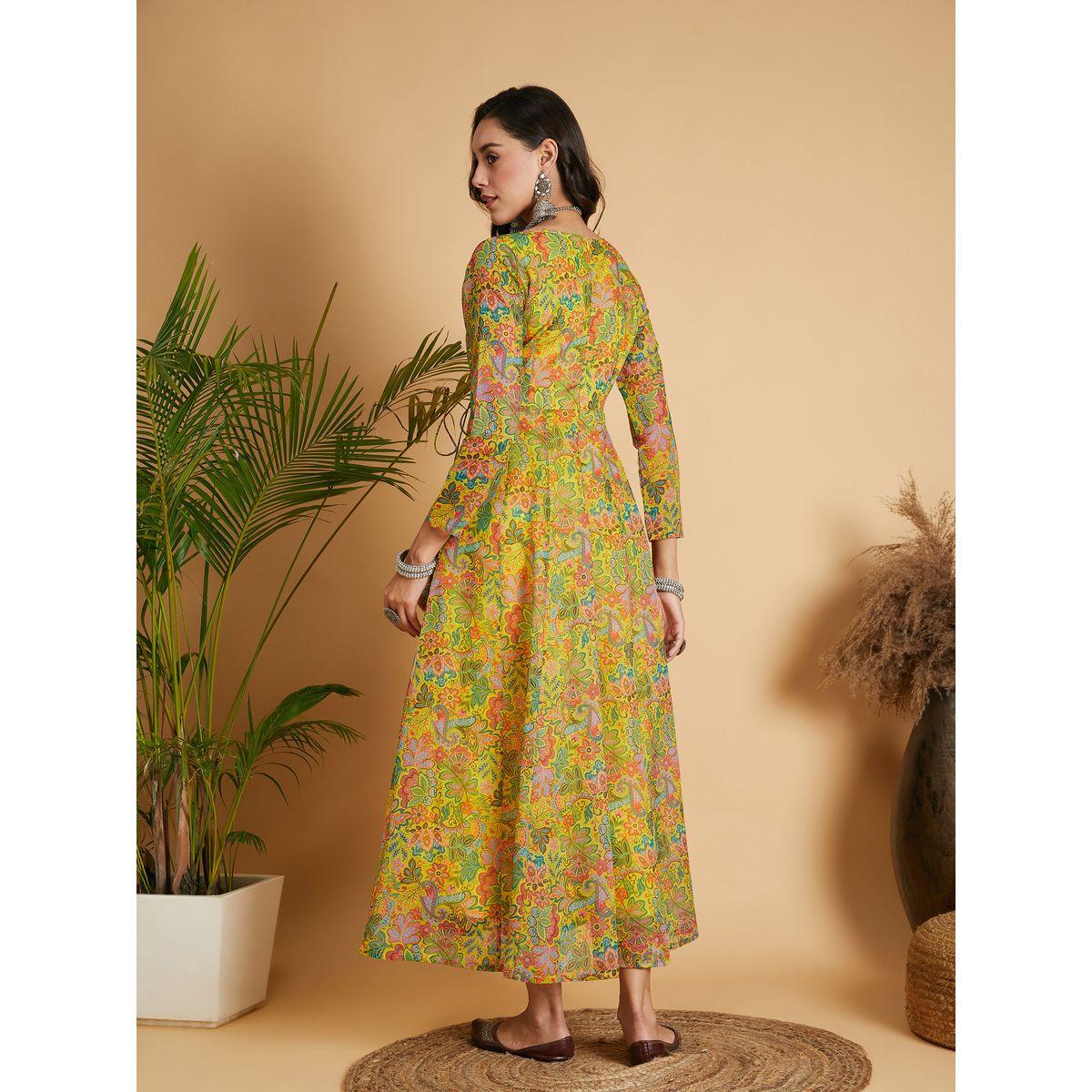 Sassafras X Styli   Floral Print Lace Trim Wrap Maxi Dress-women-clothing-ethnicwear-dresses-image-5