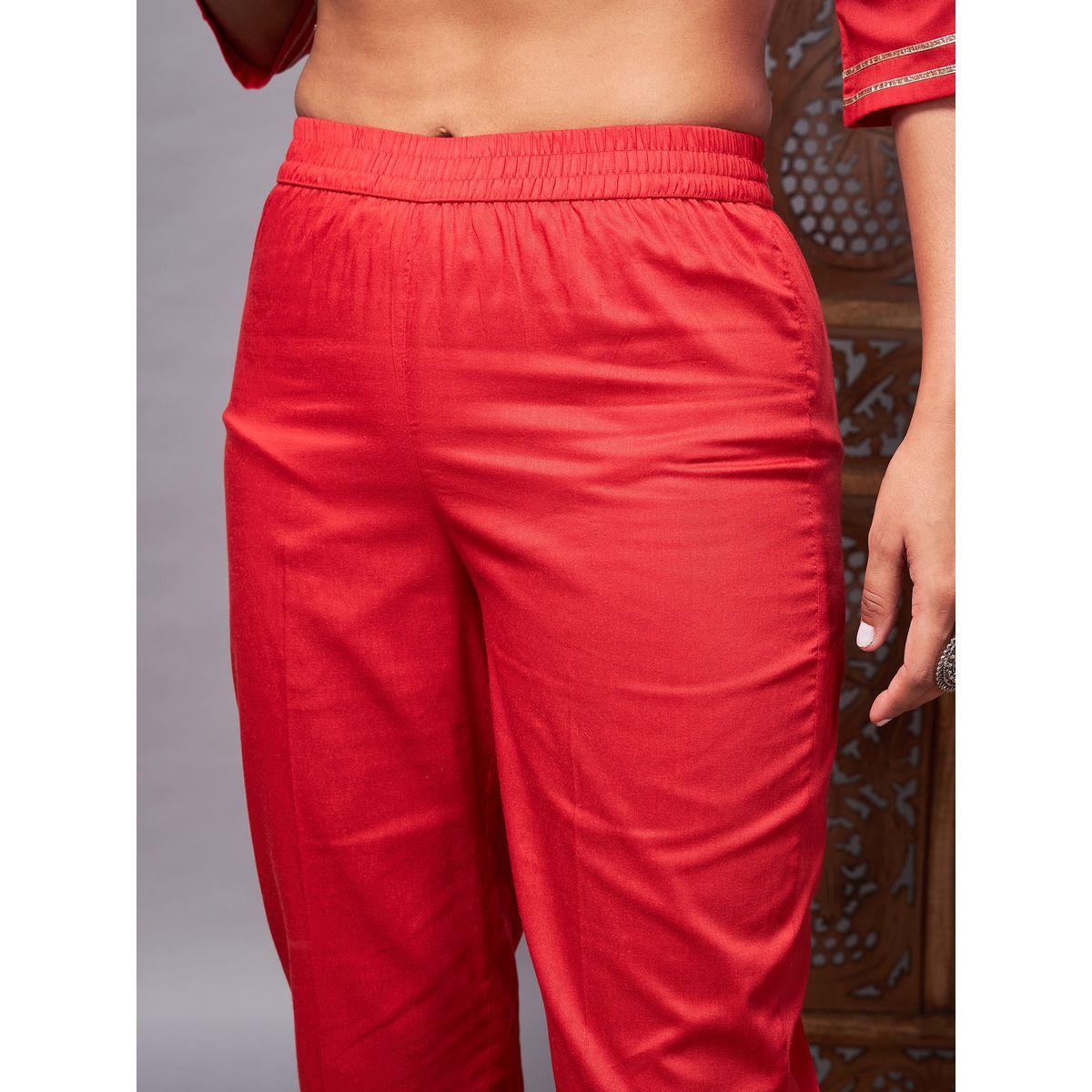 مجموعة من دوباتا اورجانزا مع بنطال وكورتا ساسافراس × ستايلي-women-clothing-ethnicwear-sareesets-image-5