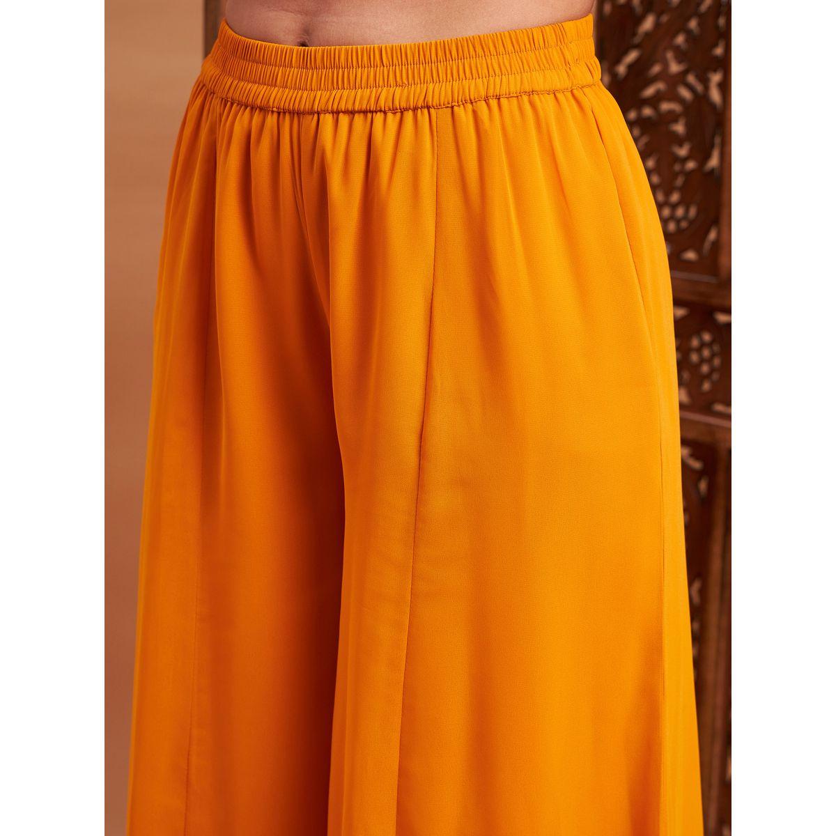 Sassafras X Styli   Embellished Gathered Detail Peplum Top and Wide Leg Pants Co-ords-women-clothing-ethnicwear-salwarsuits-image-5