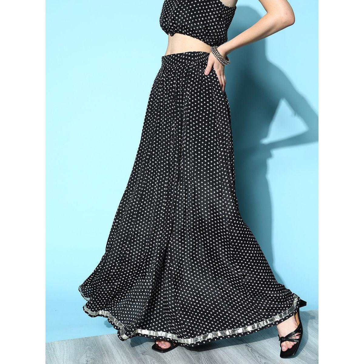 Sassafras X Styli   Diamond Ditsy Print Pocket Detail Maxi Skirt-women-clothing-ethnicwear-kurtasets-image-3