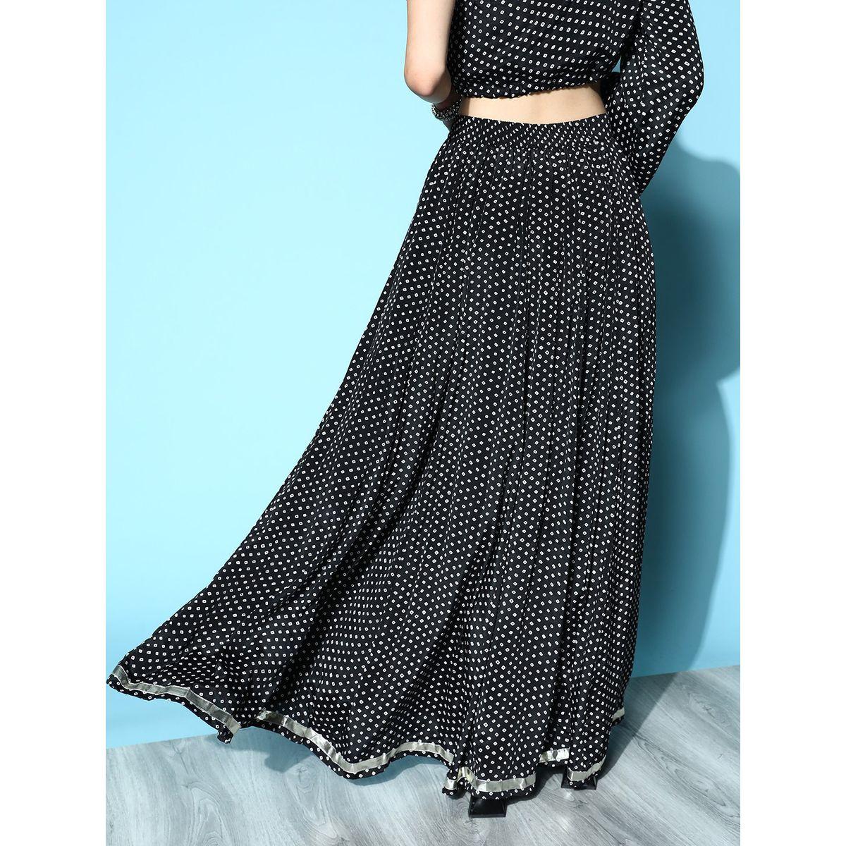 Sassafras X Styli   Diamond Ditsy Print Pocket Detail Maxi Skirt-women-clothing-ethnicwear-kurtasets-image-4