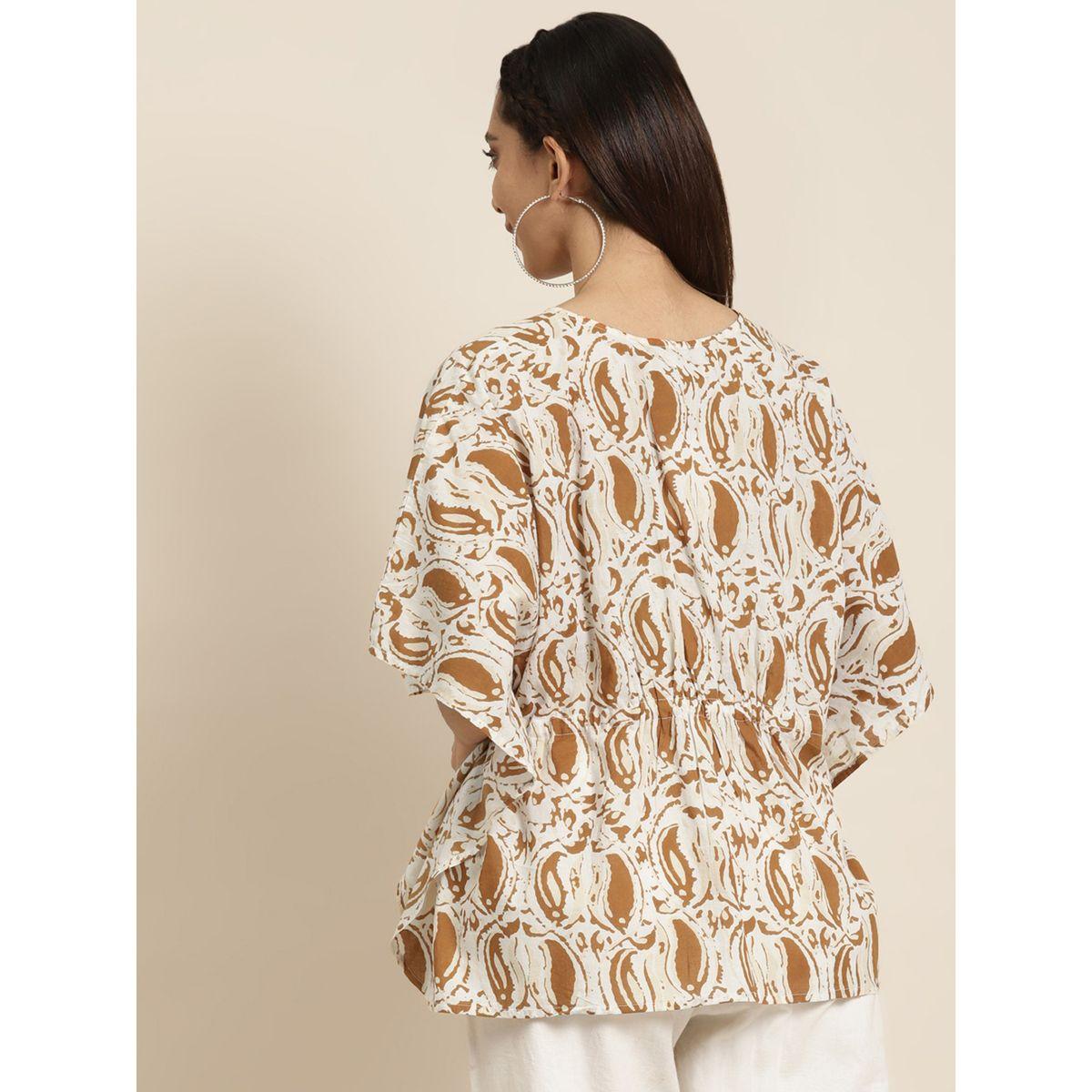 بلوزة قفطان قصيرة بطبعة بيزلي ساسافراس × ستايلي-women-clothing-shirtsandblouses-blouses-image-3