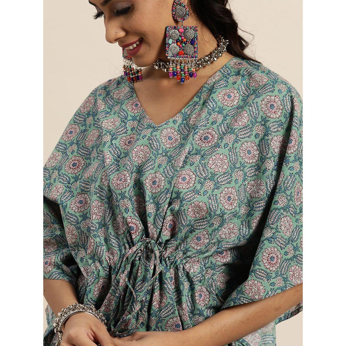 Sassafras X Styli   Floral Print Short Kaftan Top-women-clothing-shirtsandblouses-blouses-image-5