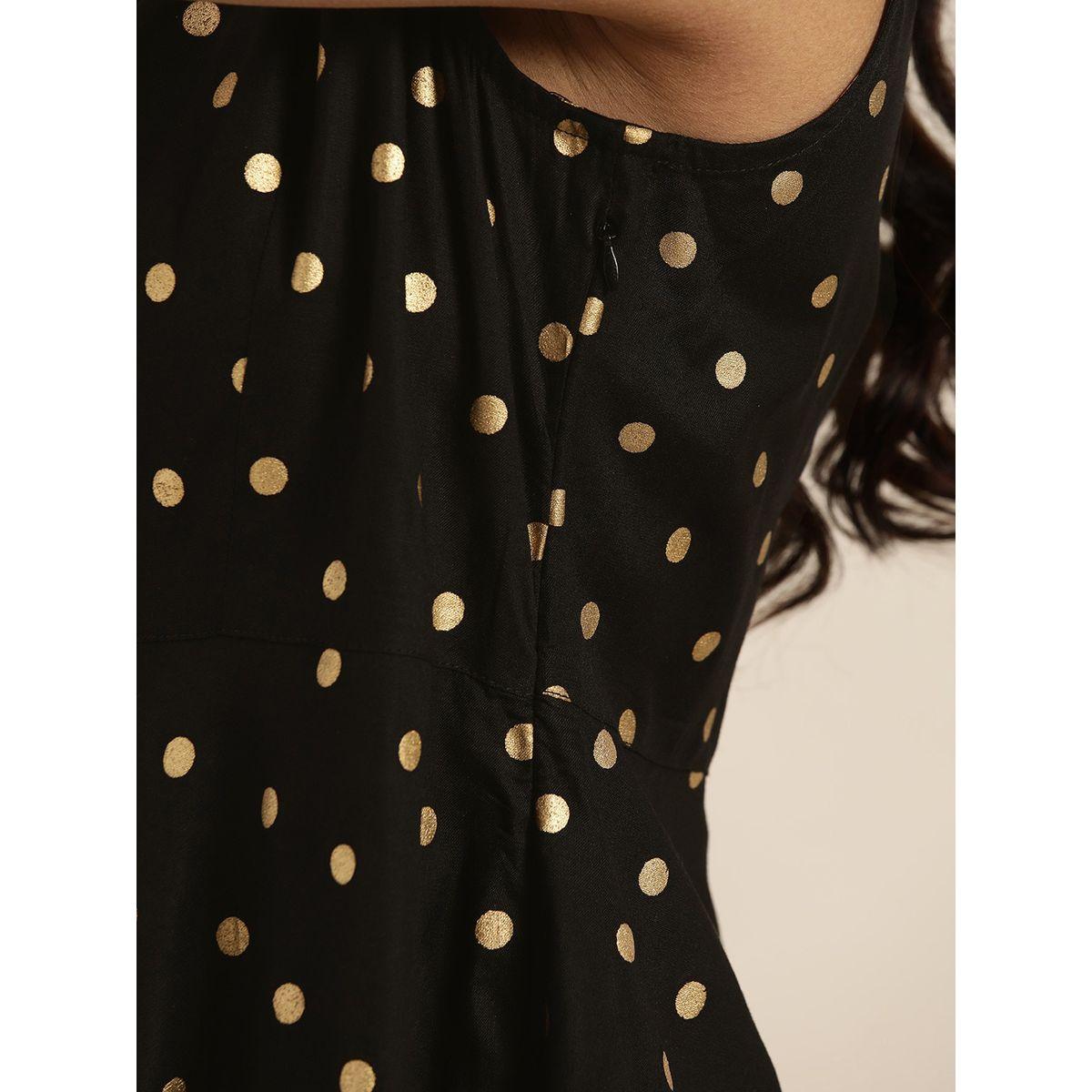 Sassafras X Styli   Foil Print Sleeveless Peplum Top-women-clothing-ethnicwear-kurtas-image-7
