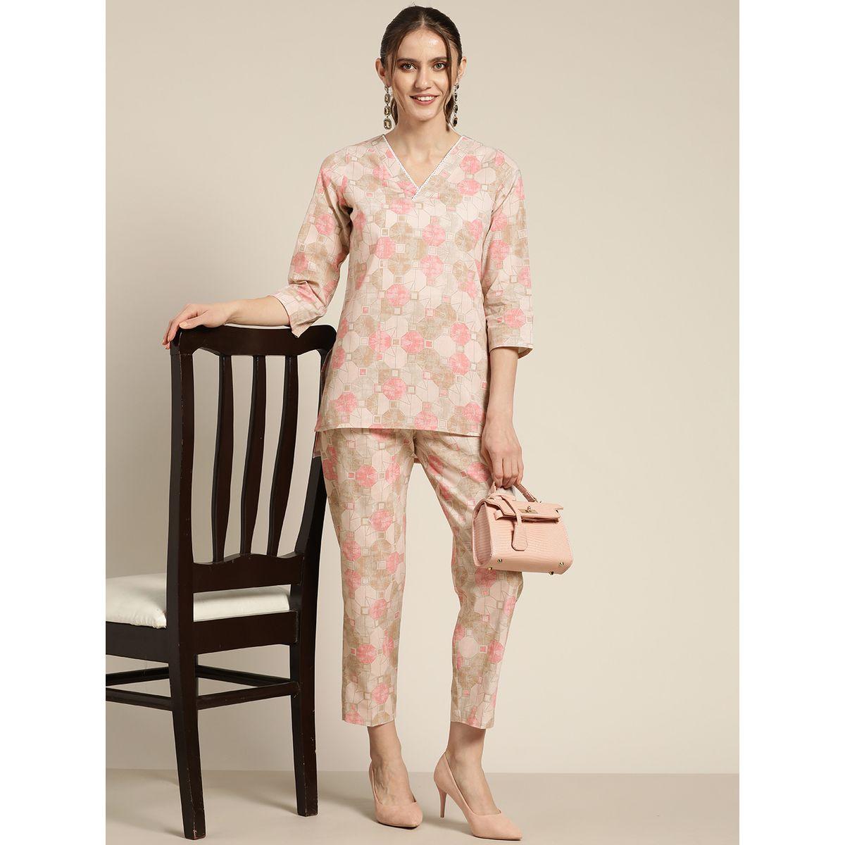 Sassafras X Styli   Geometric Print High Low Hem Top-women-clothing-ethnicwear-kurtas-image-5