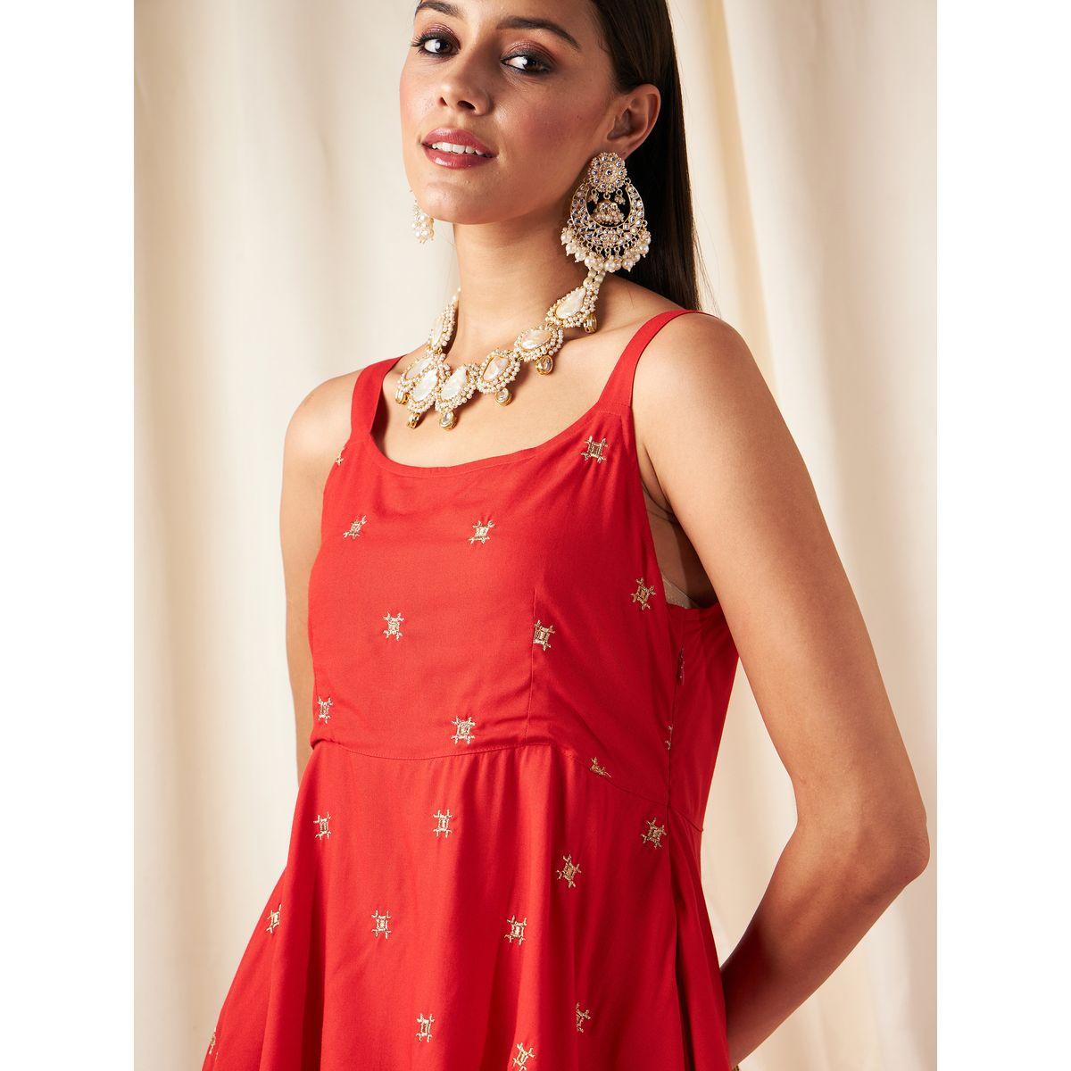 Sassafras X Styli   Zari Embroidered Strappy Peplum Top-women-clothing-ethnicwear-kurtas-image-4