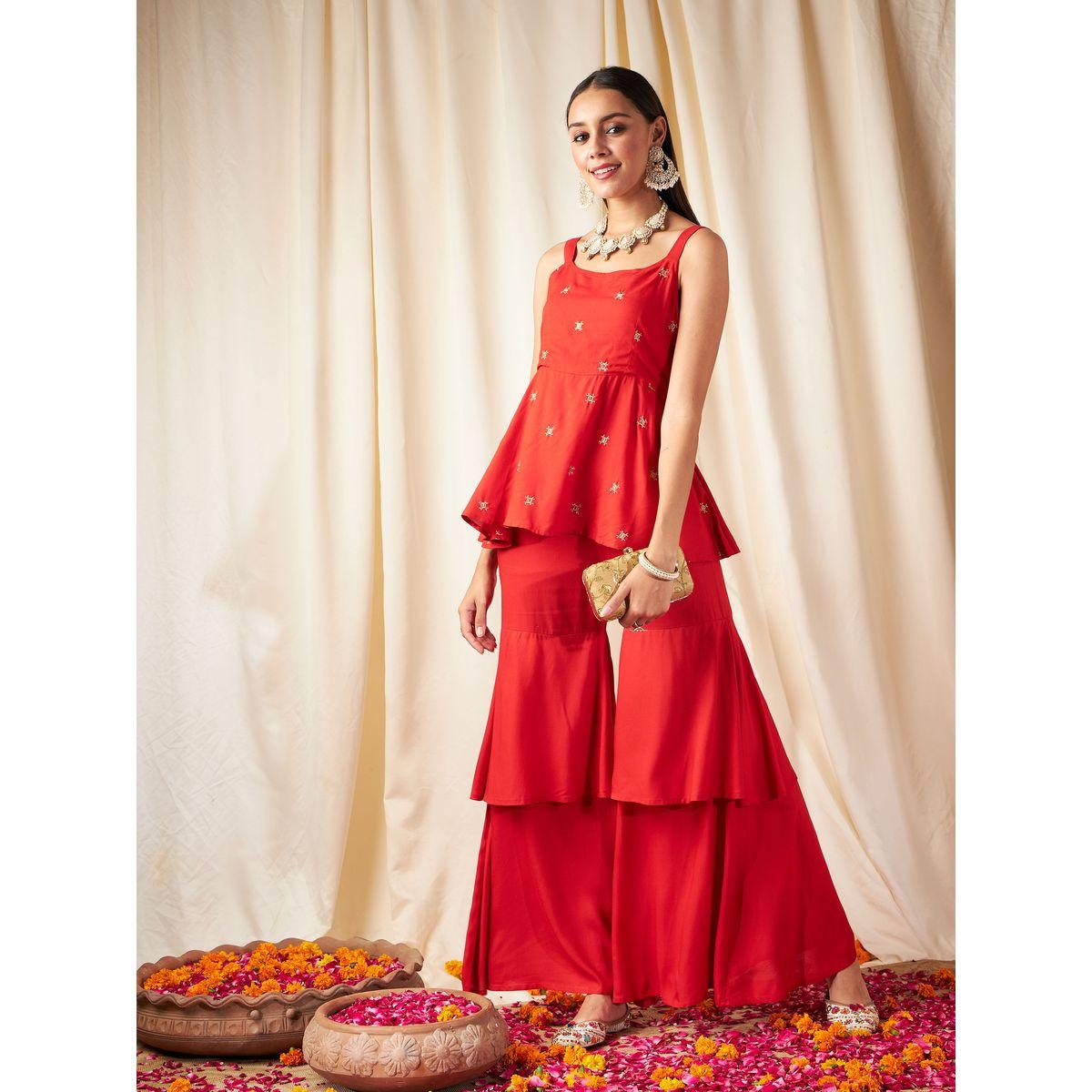 Sassafras X Styli   Zari Embroidered Strappy Peplum Top-women-clothing-ethnicwear-kurtas-image-6
