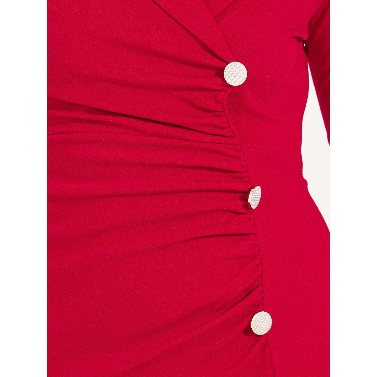 فستان طويل بتفاصيل مزمومة وأزرار-women-clothing-dresses-image-3