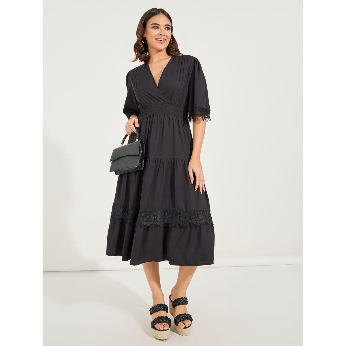 Styli Lace Detail A-Line Midi Dress-women-clothing-dresses-image-1