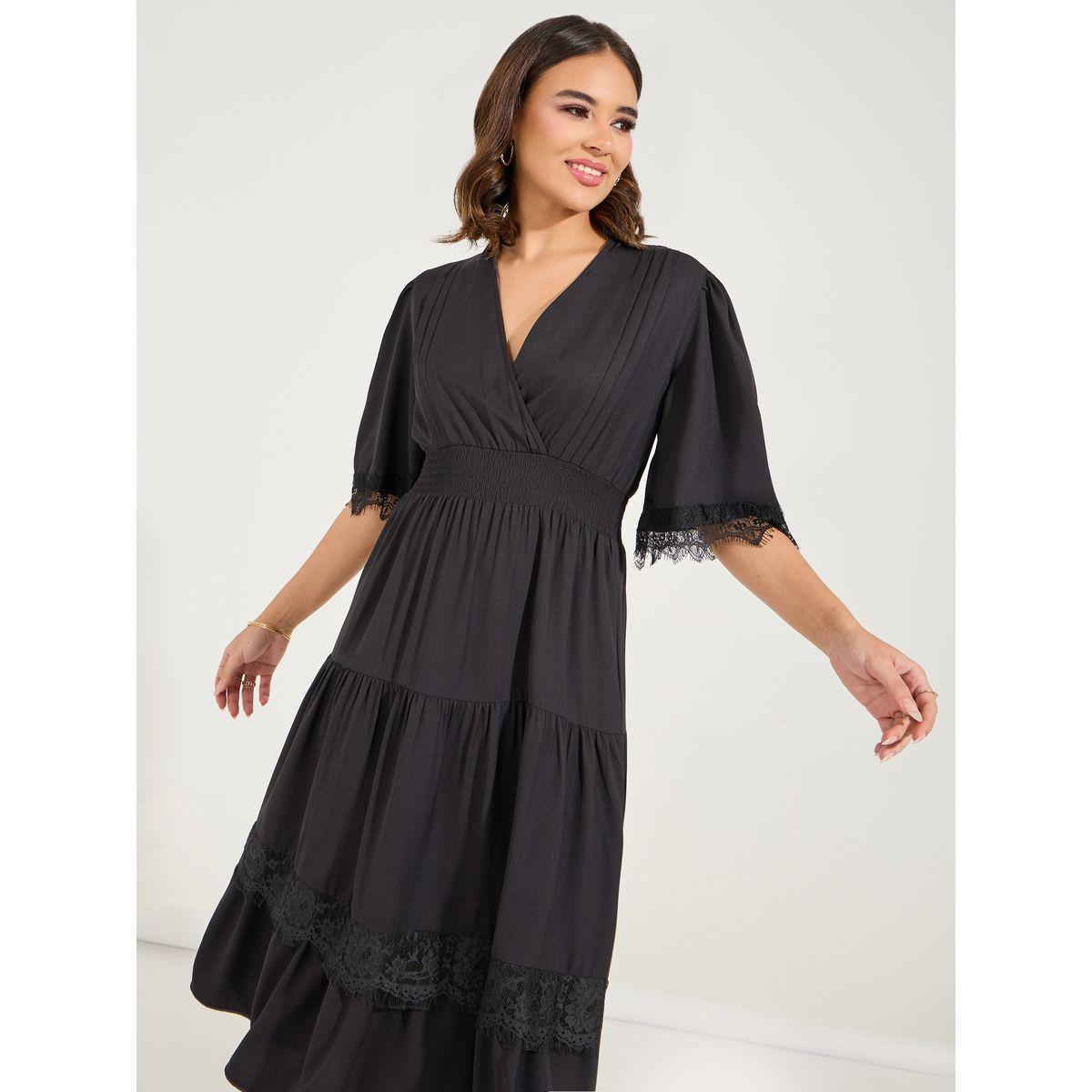 Styli Lace Detail A-Line Midi Dress-women-clothing-dresses-image-2