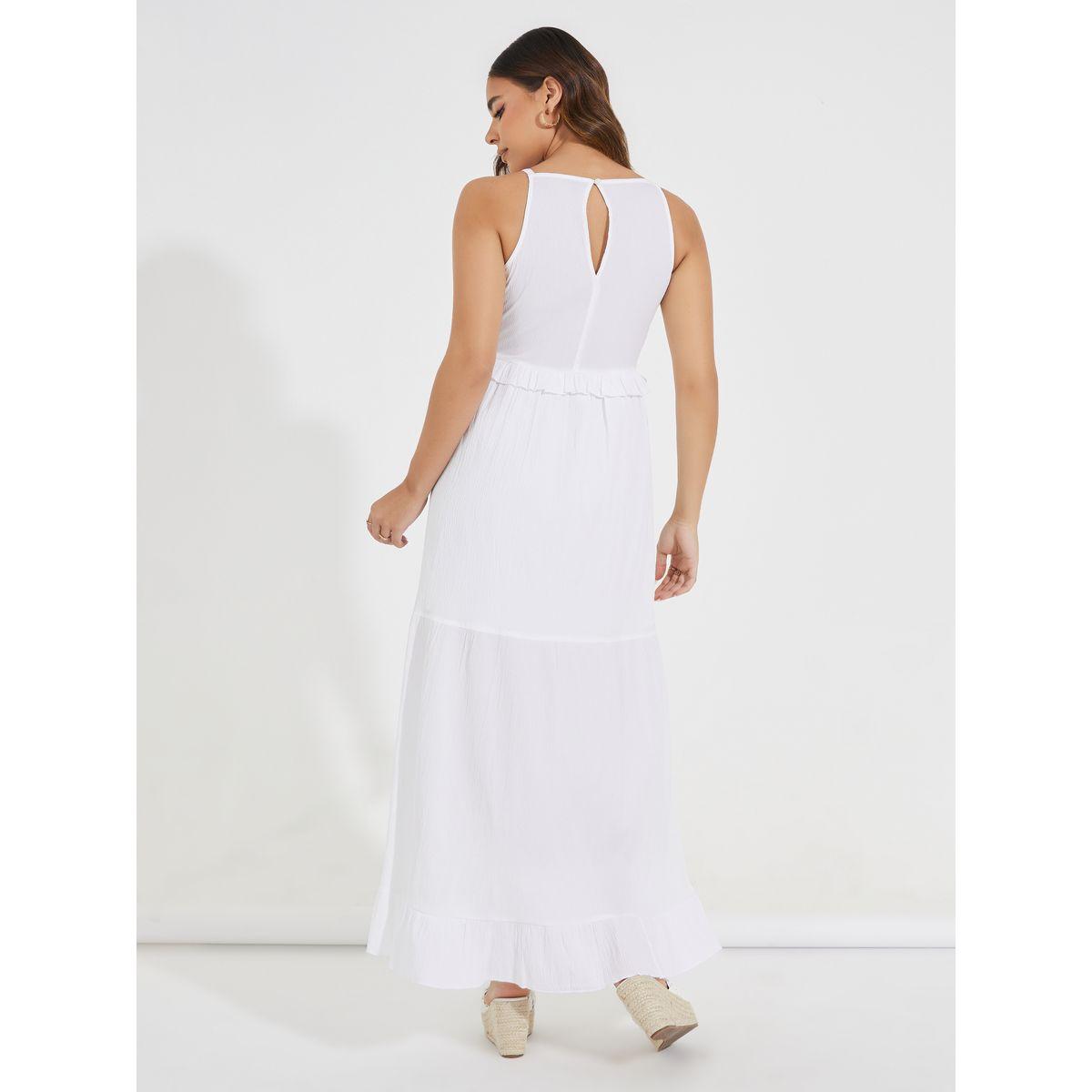 فستان طويل بكسرات وتفاصيل كشكش-women-clothing-dresses-image-6