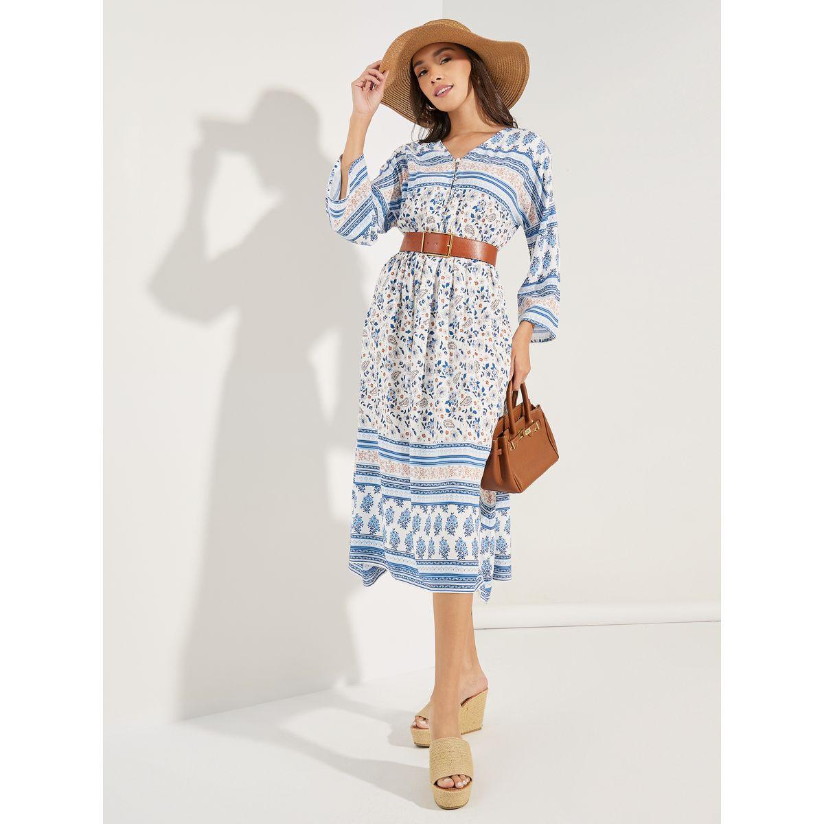Styli Paisley Print A-Line Midi Dress-women-clothing-dresses-image-1