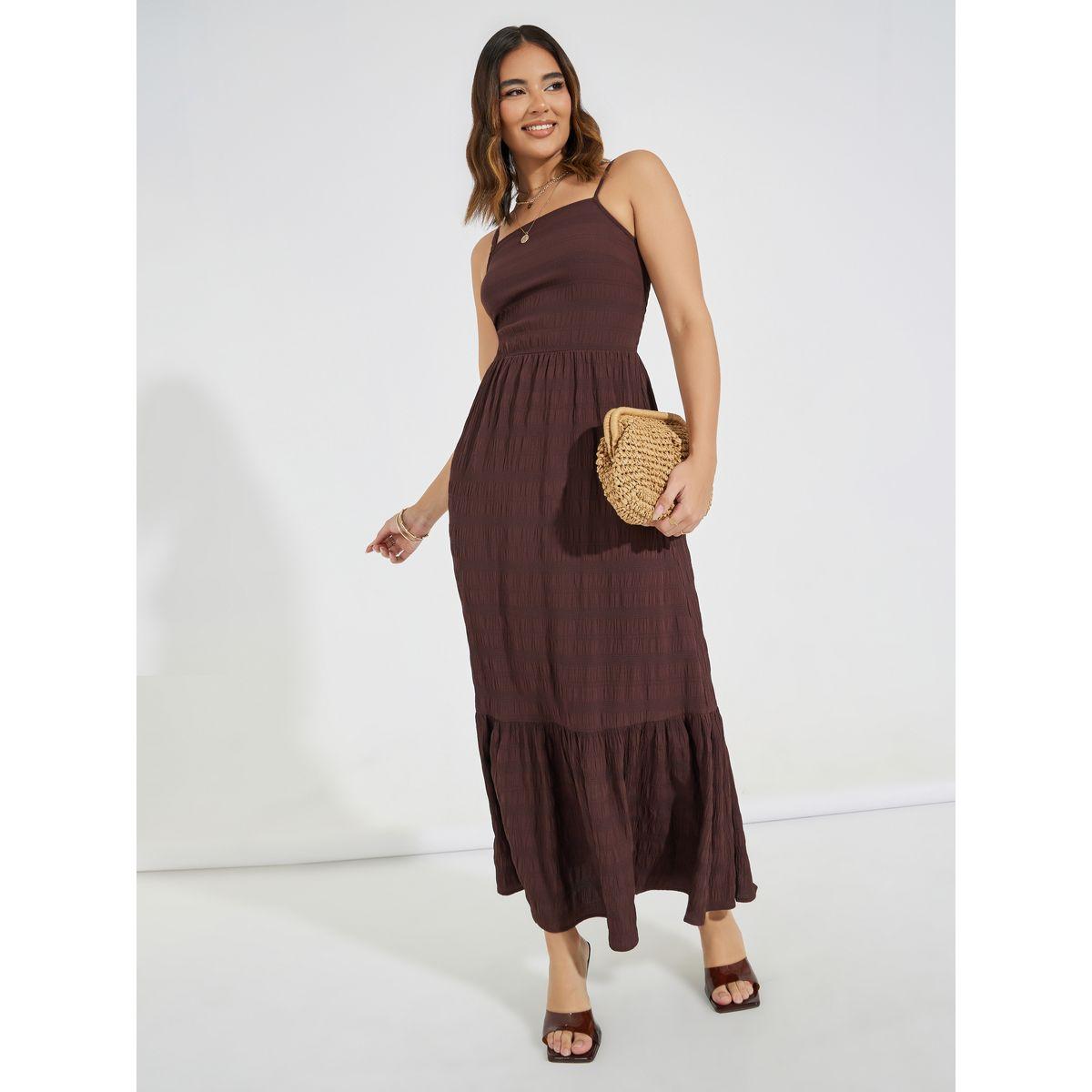 Styli Strappy Textured A-Line Maxi Dress-women-clothing-dresses-image-4