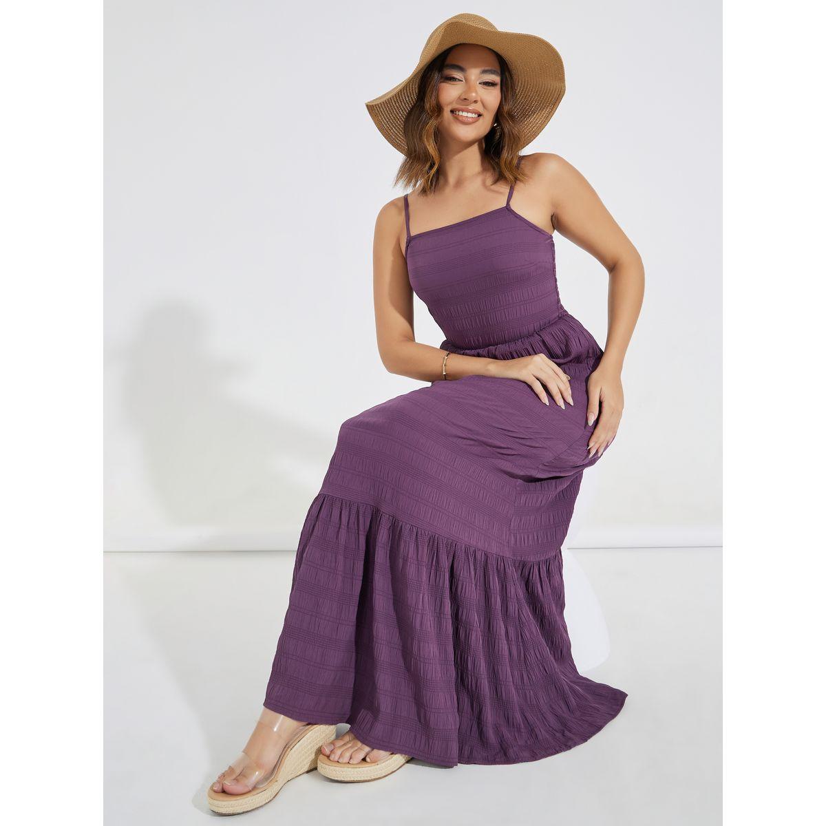فستان طويل بحمالات وتفاصيل بارزة الملمس-women-clothing-dresses-image-1