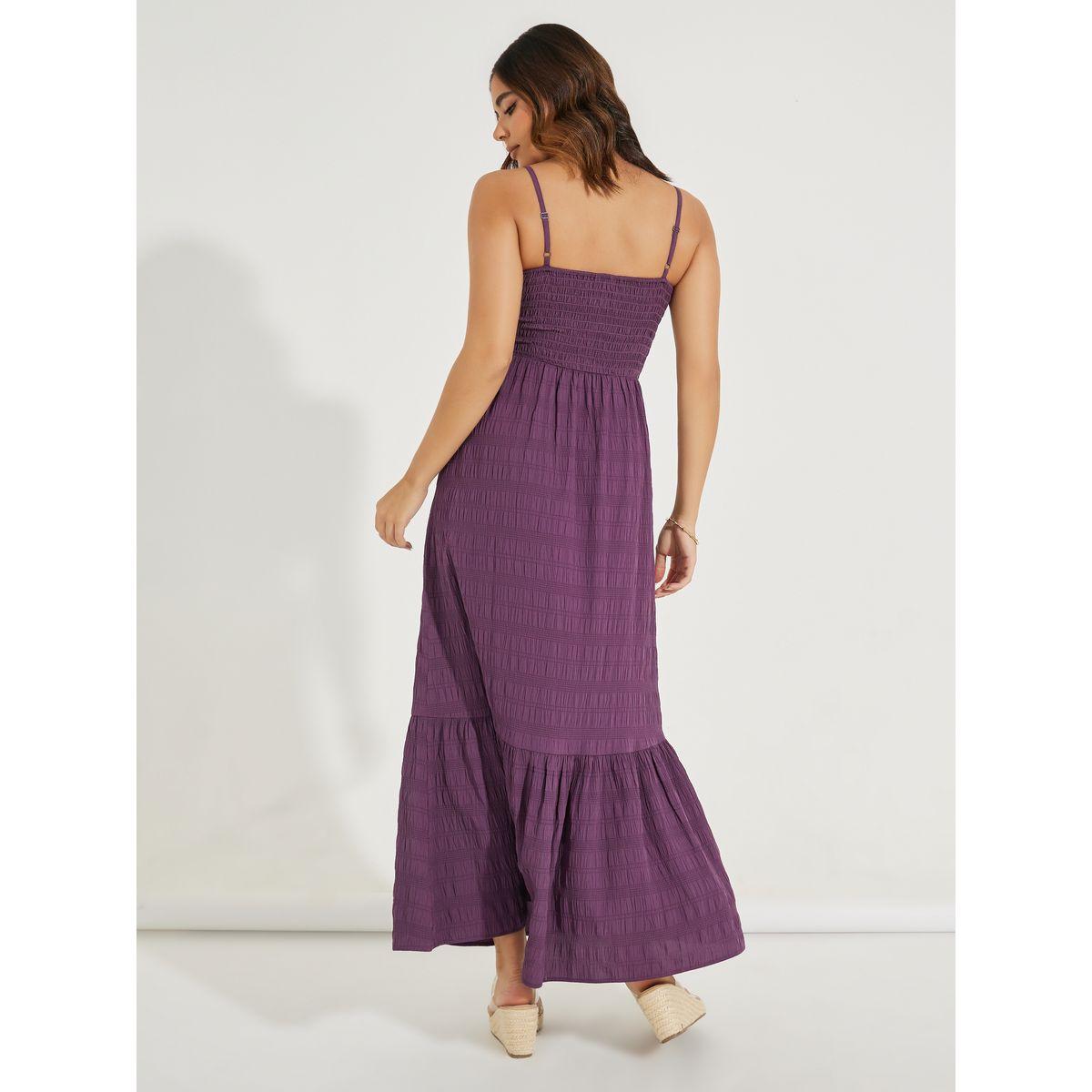 Styli Strappy Textured A-Line Maxi Dress-women-clothing-dresses-image-6