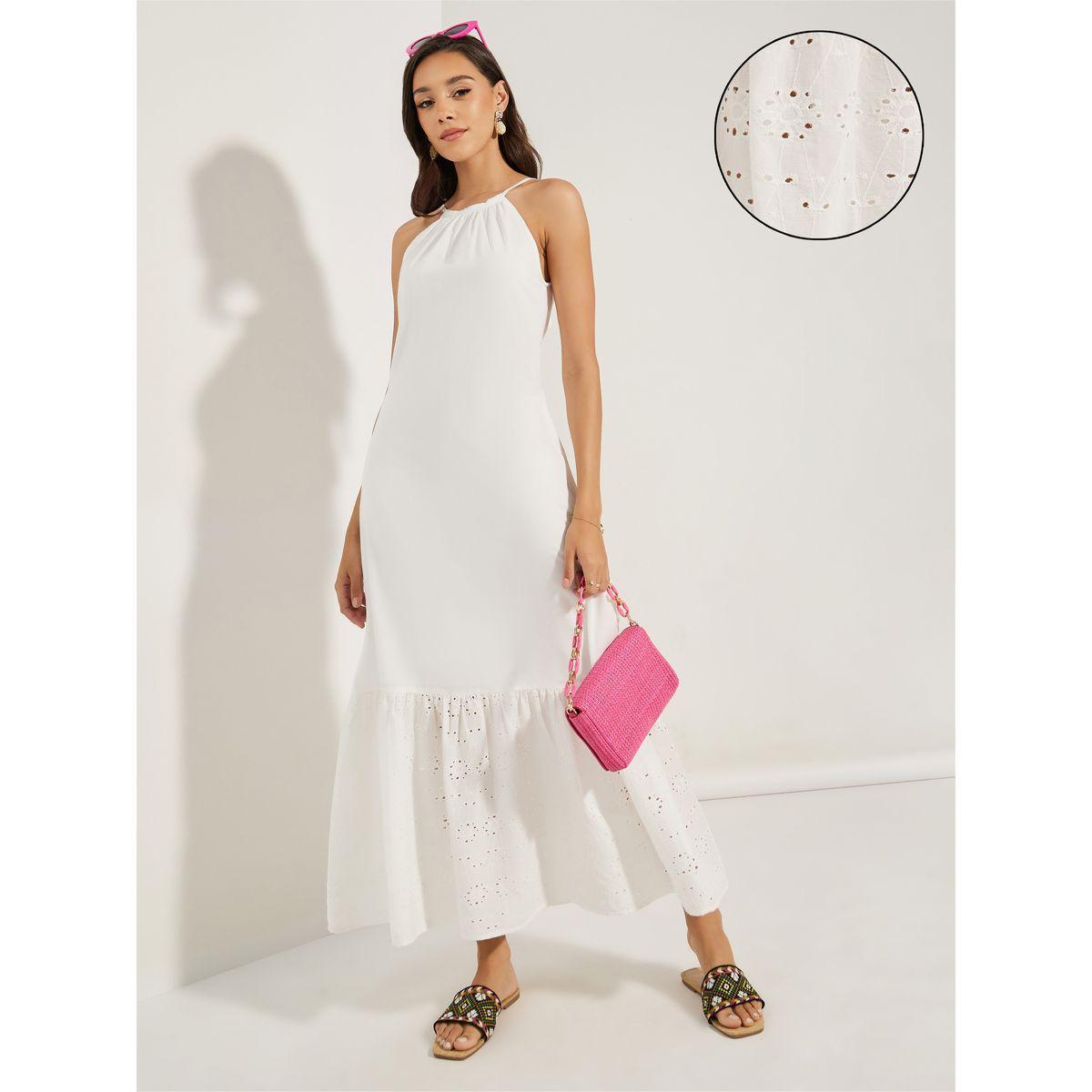 Styli Schiffli Hem Cotton A-Line Maxi Dress-women-clothing-dresses-image-1