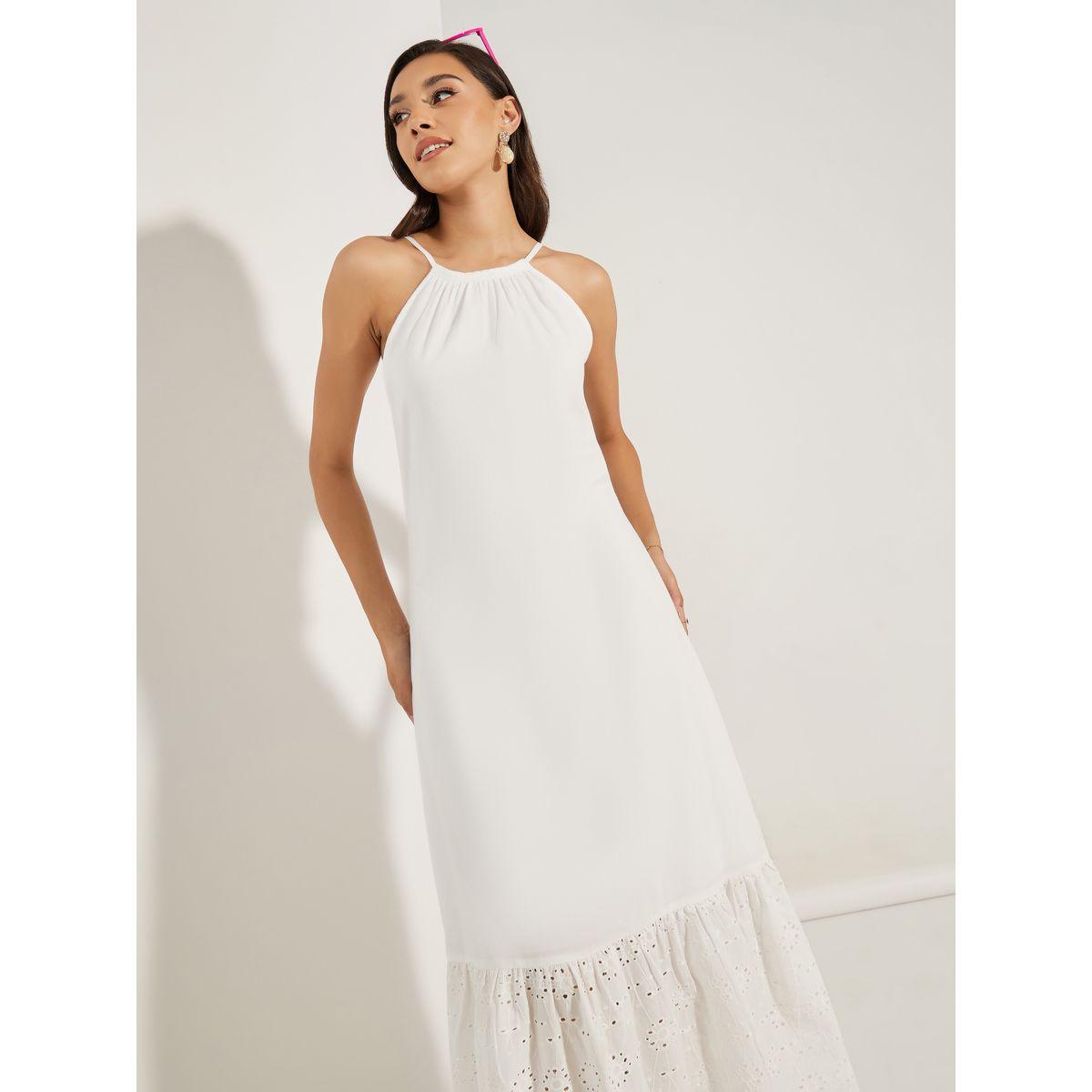 Styli Schiffli Hem Cotton A-Line Maxi Dress-women-clothing-dresses-image-2