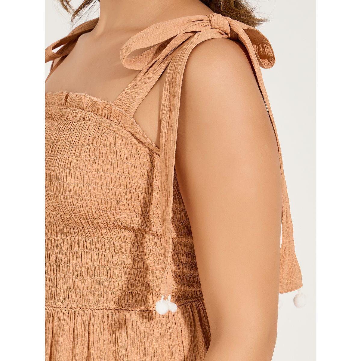 Styli Pom Pom Detail Tie-Strap Tiered Maxi Dress-women-clothing-dresses-image-3