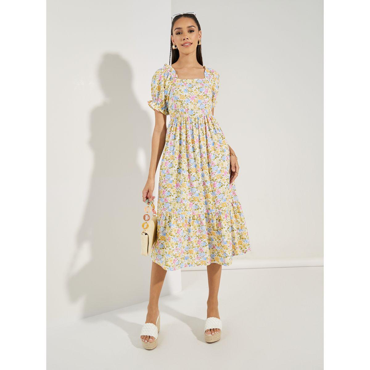 Styli Square Neck Floral Midi Dress-women-clothing-dresses-image-2