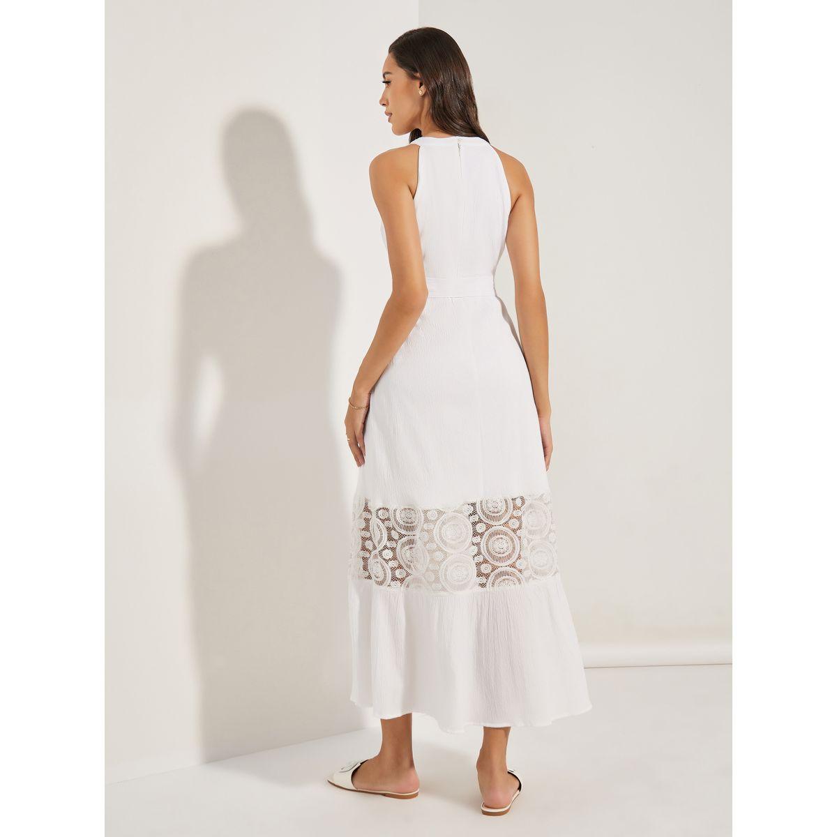 Styli Floral Lacer Cut Maxi Dress with Tie Belt-women-clothing-dresses-image-4