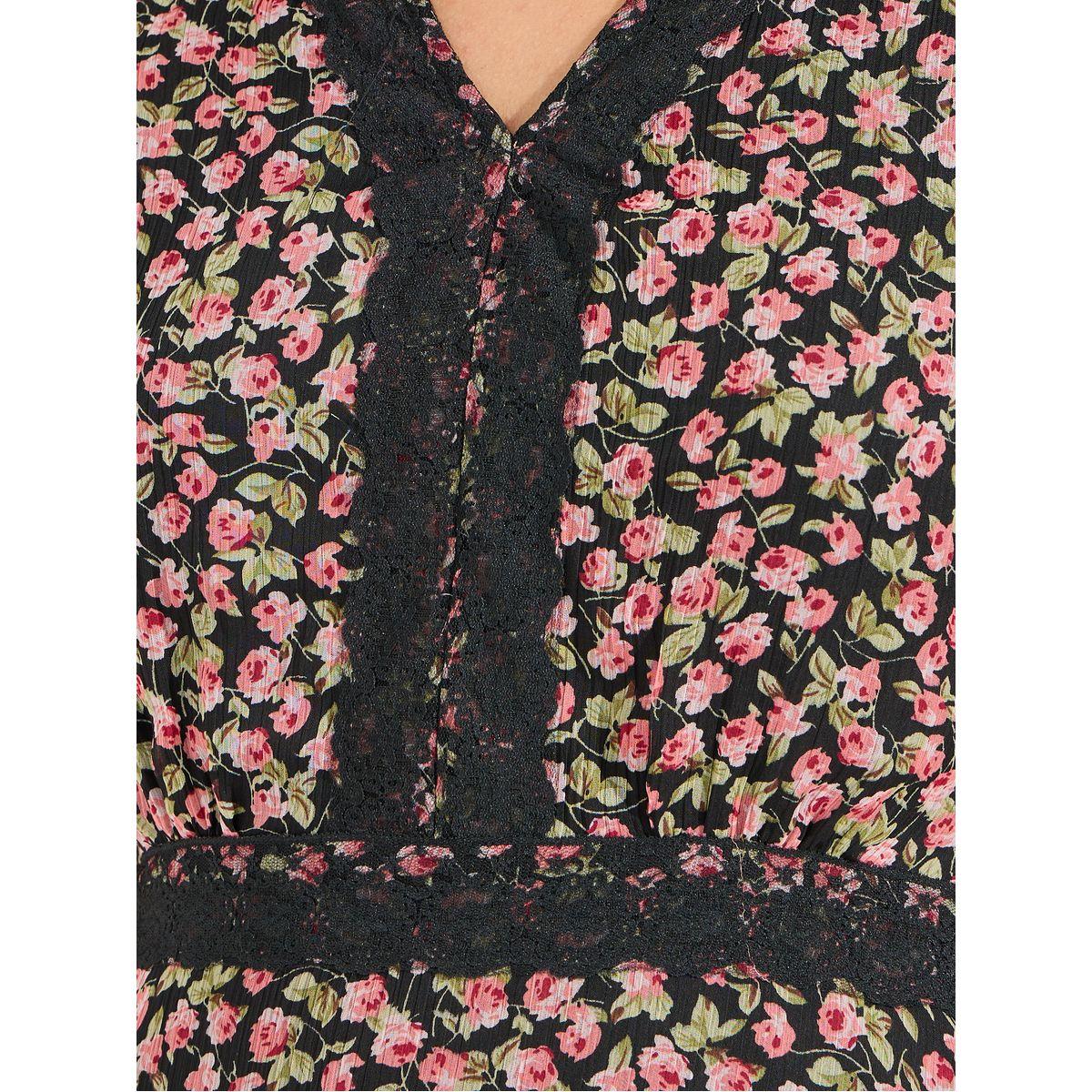 Styli Floral Print V Neck A Line Midi Dress-women-clothing-dresses-image-4