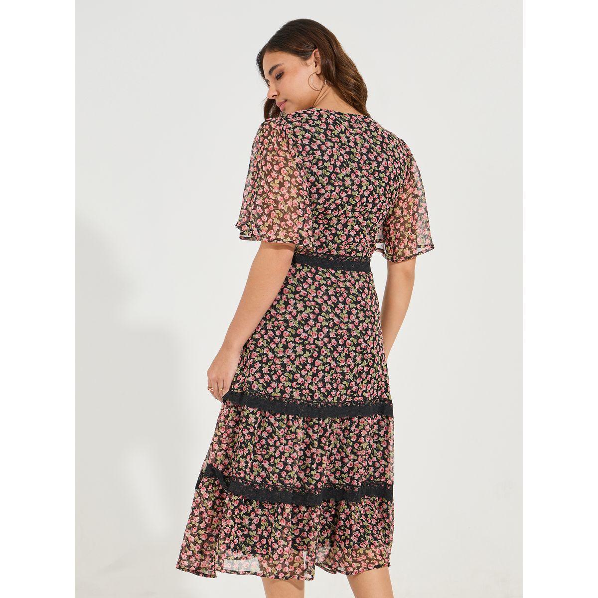 فستان ميدي مطبع بطبعة زهور-women-clothing-dresses-image-6