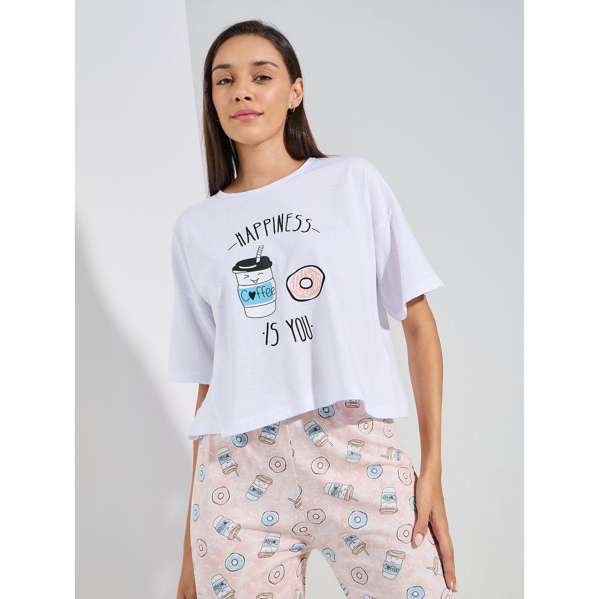 طقم من بنطال بيجاما مطبع بالكامل مع تيشيرت باكتاف منخفضة-women-clothing-nightwear-pyjamas-longsets-image-2