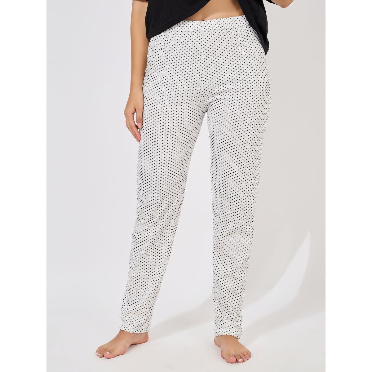 Styli Unwind Slogan Drop Shoulder T-Shirt & Spot AOP Pyjama, Eye Mask Set-women-clothing-nightwear-pyjamas-longsets-image-6