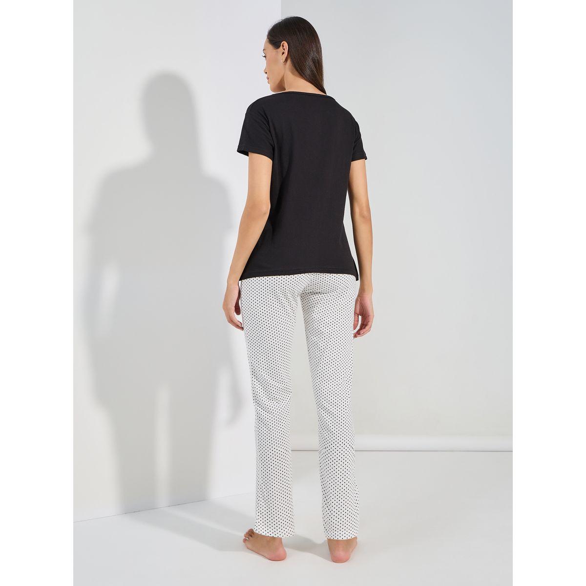 Styli Unwind Time to Sleep Slogan T-Shirt & AOP Pyjama Set-women-clothing-nightwear-pyjamas-longsets-image-6