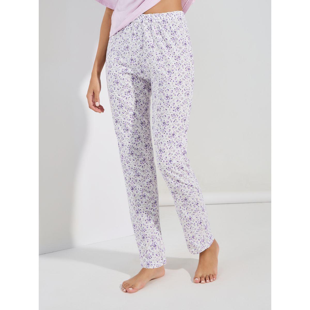 طقم من بنطال بيجاما مطبع بالكامل مع تيشيرت باكتاف منخفضة-women-clothing-nightwear-pyjamas-longsets-image-6