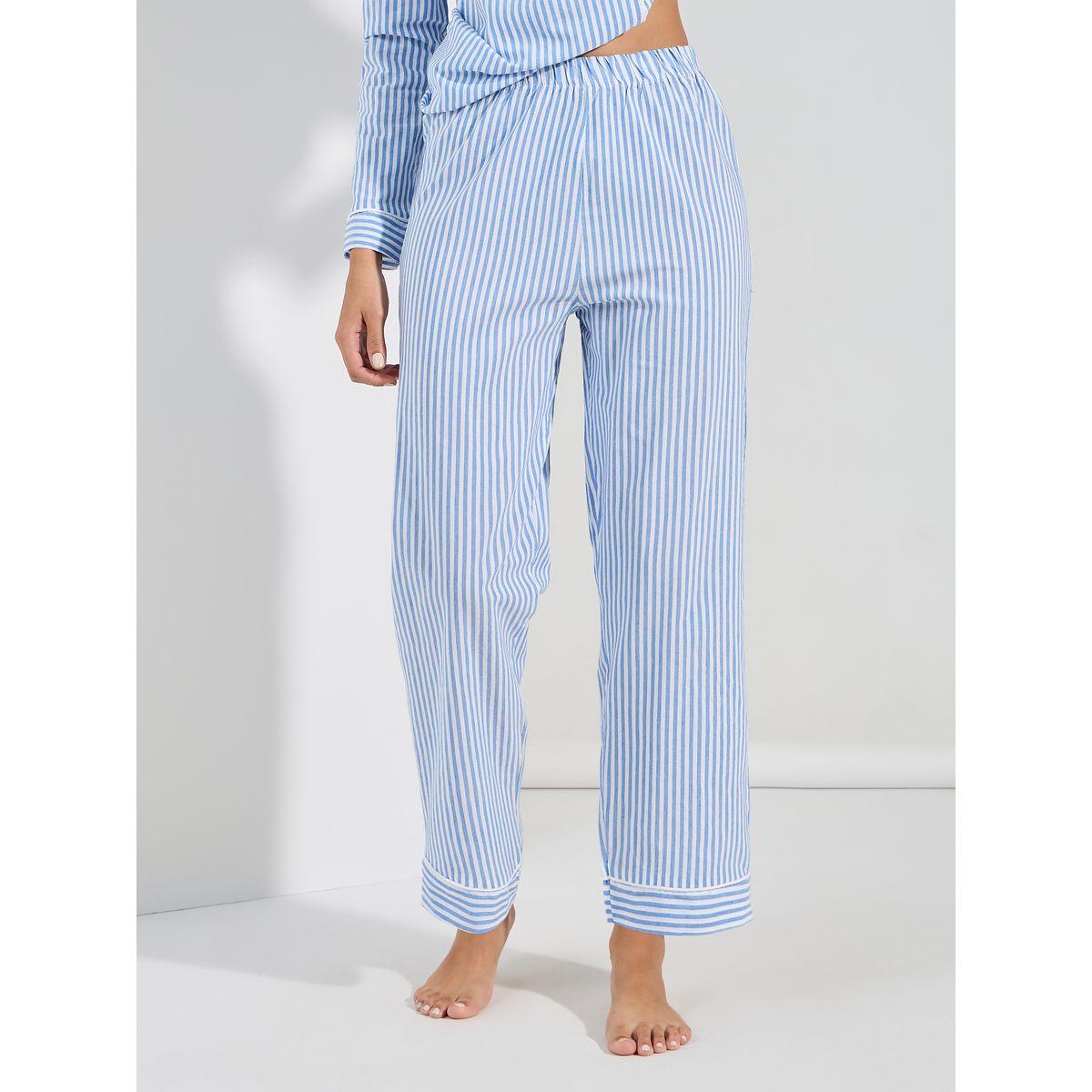 طقم من بنطال بيجاما مع بلوزة مخططة-women-clothing-nightwear-pyjamas-longsets-image-4