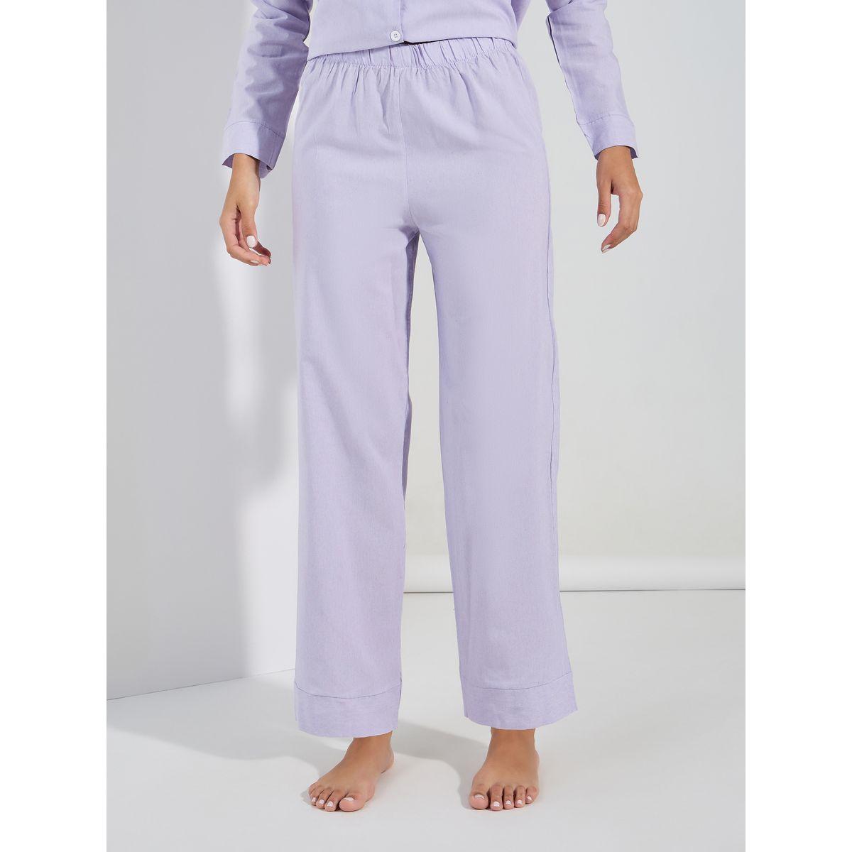 Styli Unwind Cotton Linen Solid Long Sleeves Shirt & Pyjama Set-women-clothing-nightwear-pyjamas-longsets-image-4