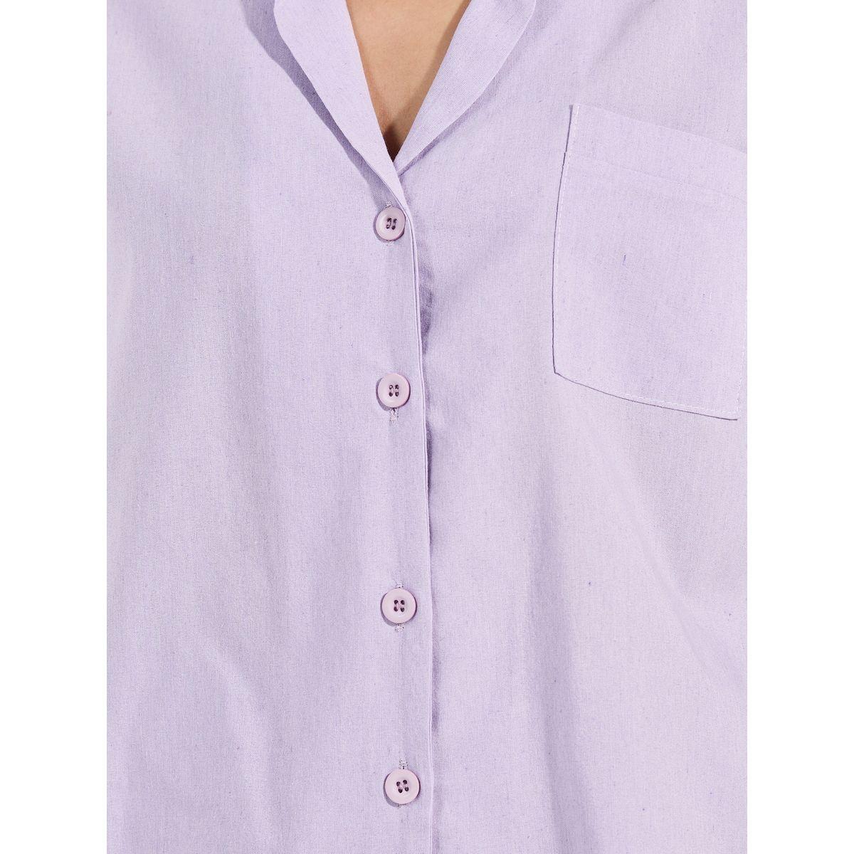 مجموعة من شورت وبلوزة بازرار غلق-women-clothing-nightwear-pyjamas-shortsets-image-3